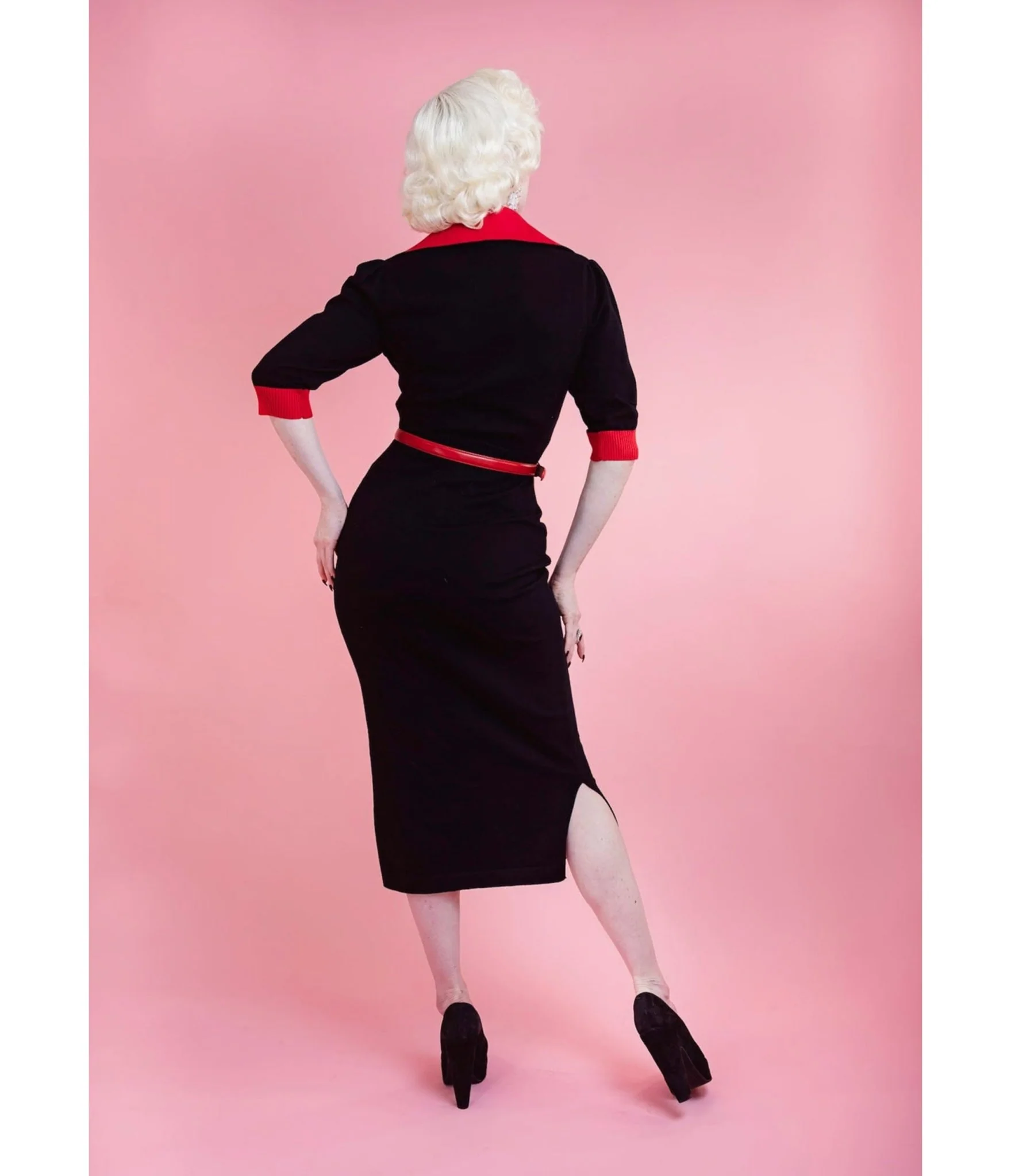 Elle Rebel Black & Red Key to My Heart Pencil Dress - Image 2