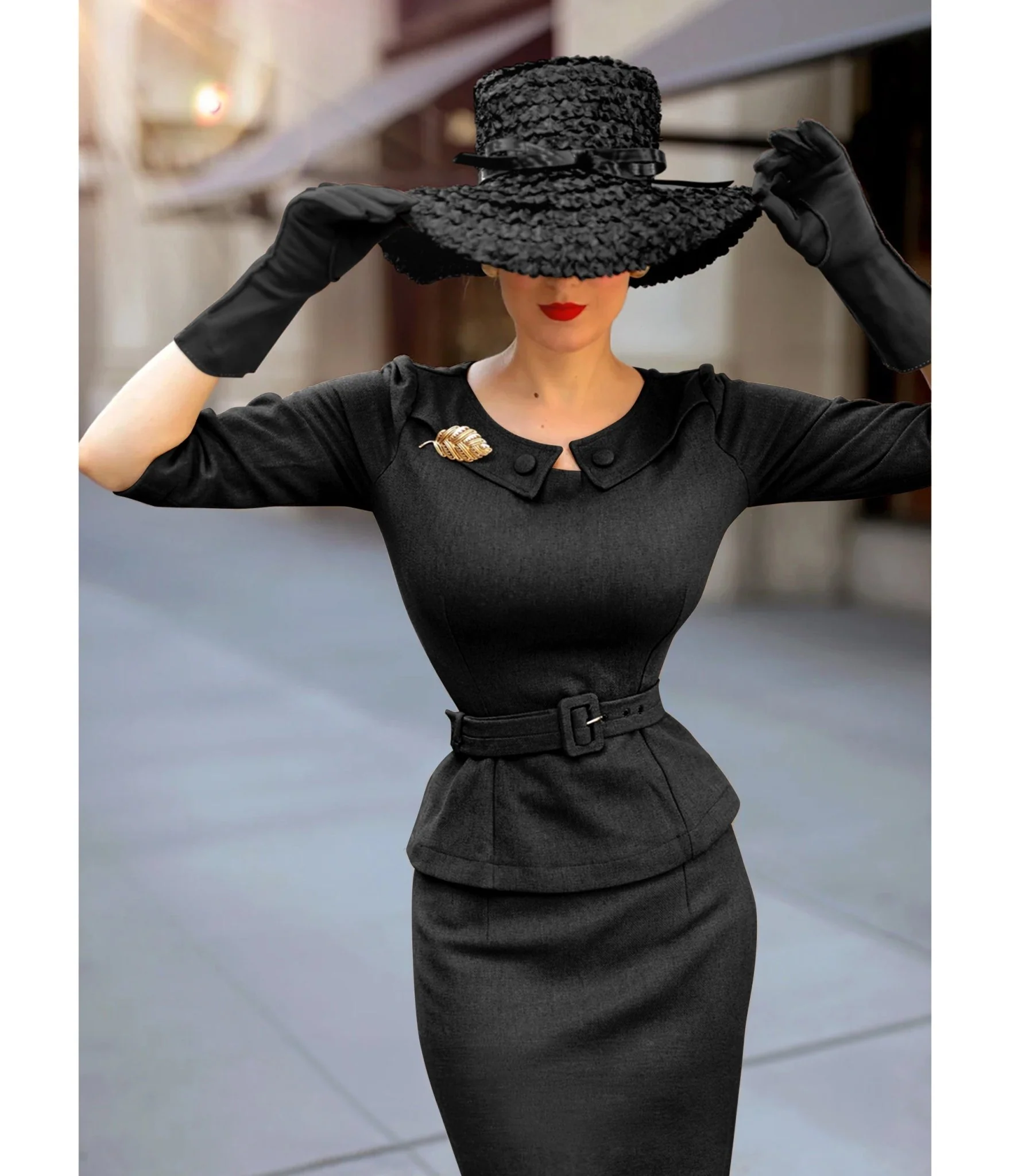 Heart My Closet 1950s Black Scarlet Suit & Pencil Skirt - Image 3