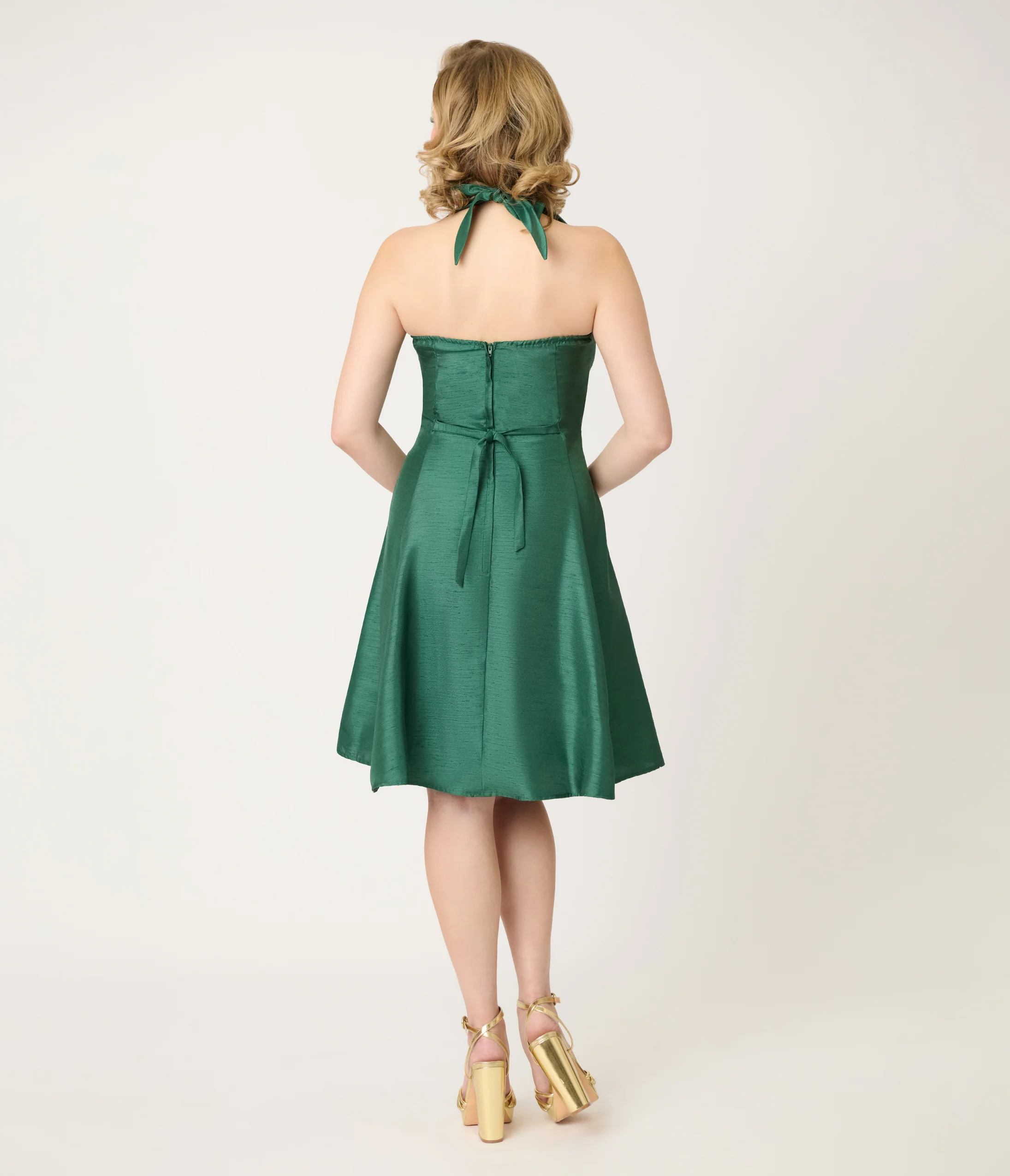 Heart of Haute Green Halter Sweetie Swing Dress - Image 2
