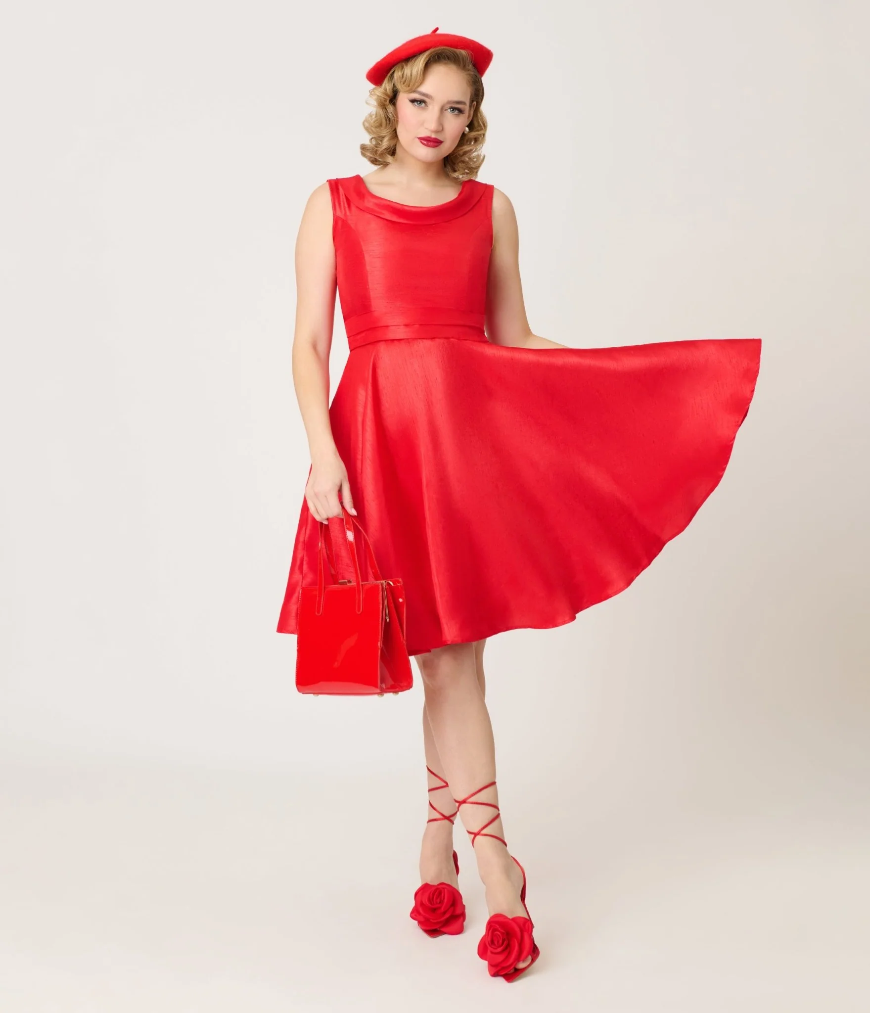 Heart of Haute Red Suzette Swing Dress
