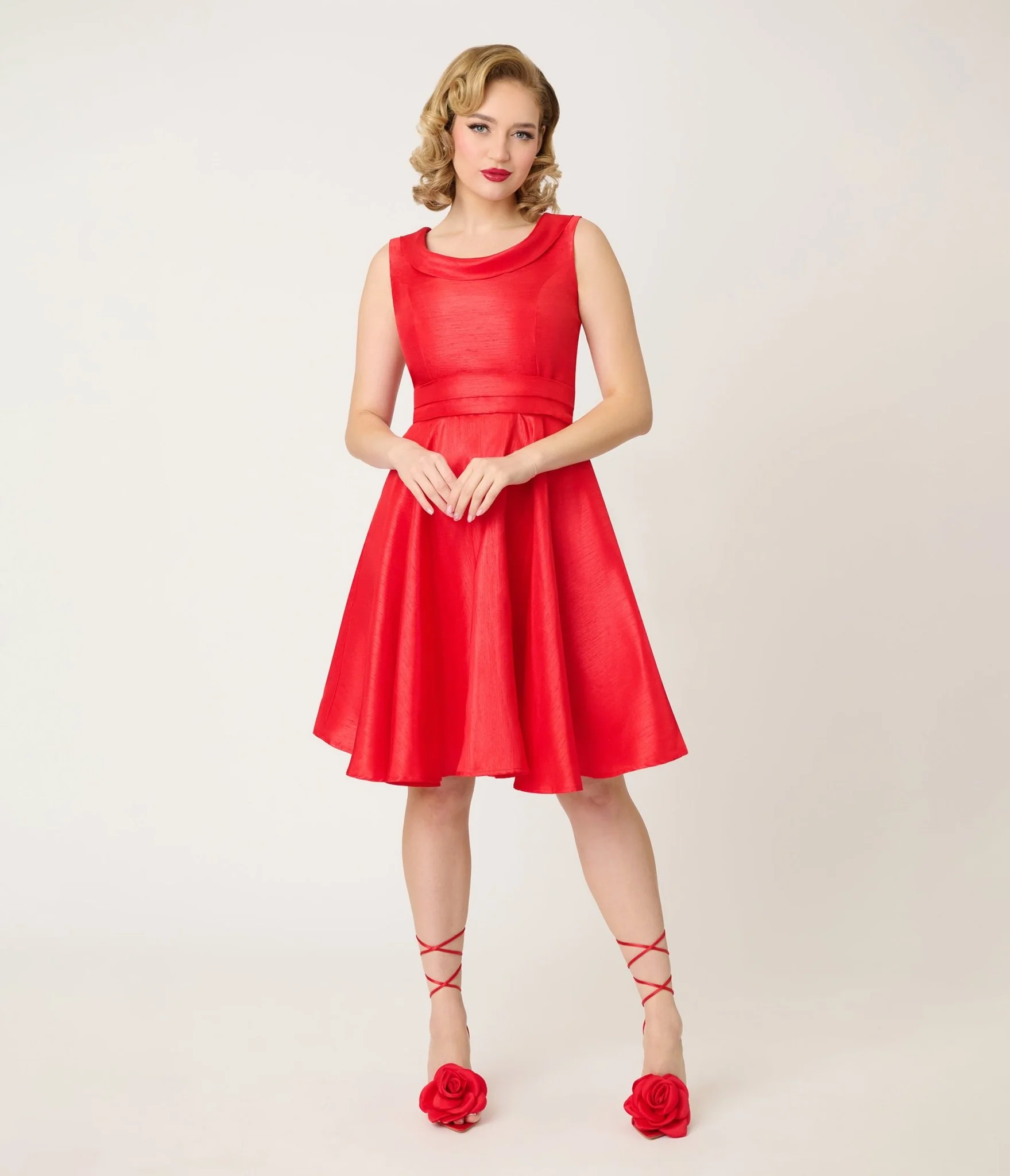 Heart of Haute Red Suzette Swing Dress - Image 3