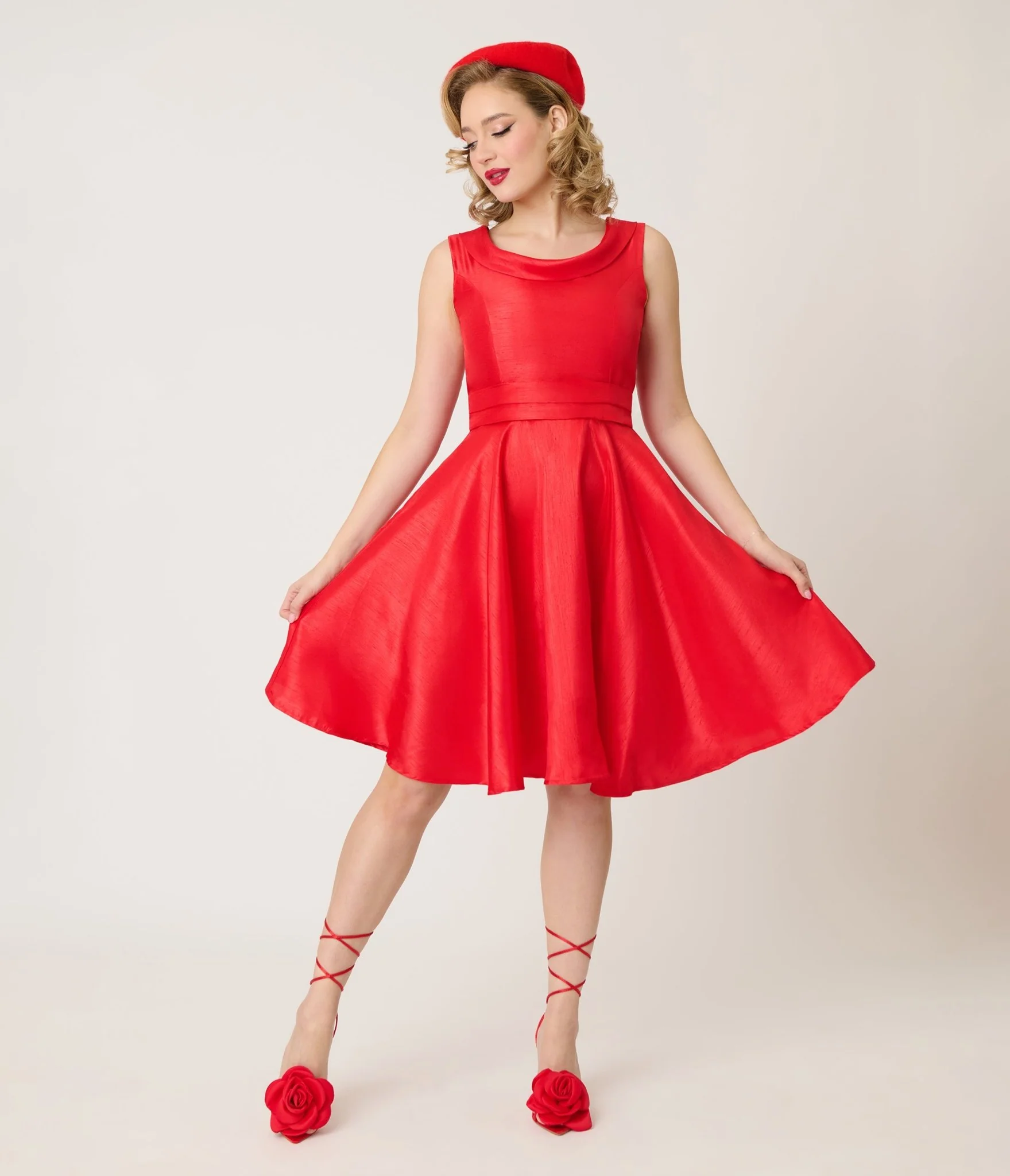 Heart of Haute Red Suzette Swing Dress - Image 4