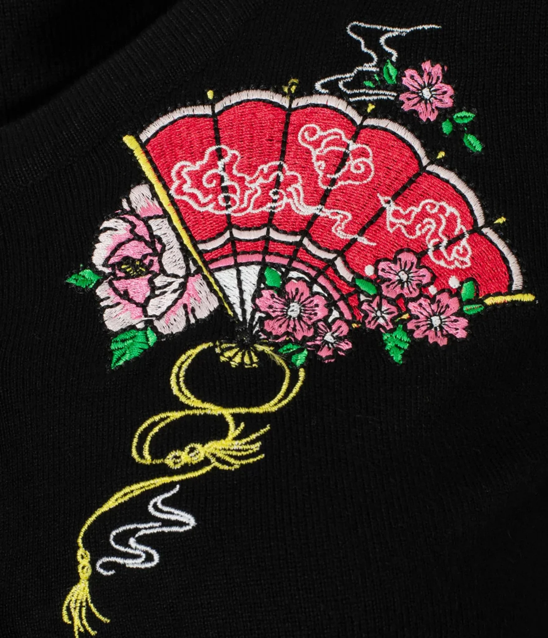 Hell Bunny Black Fan & Floral Embroidered Yuna Cardigan - Image 5
