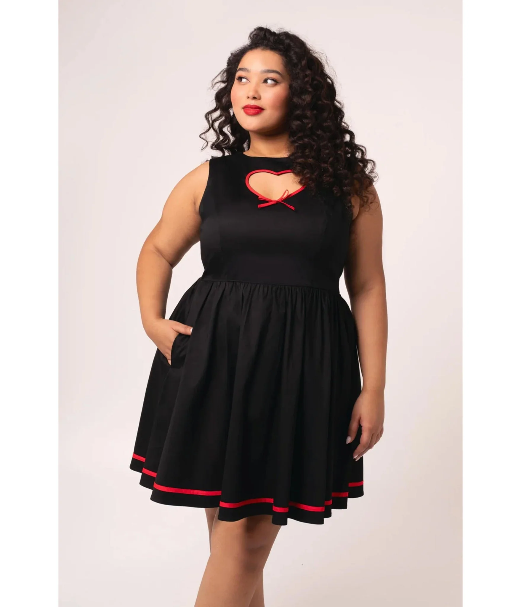 Hell Bunny Black Heart Cutout Lucie Mini Dress - Image 4