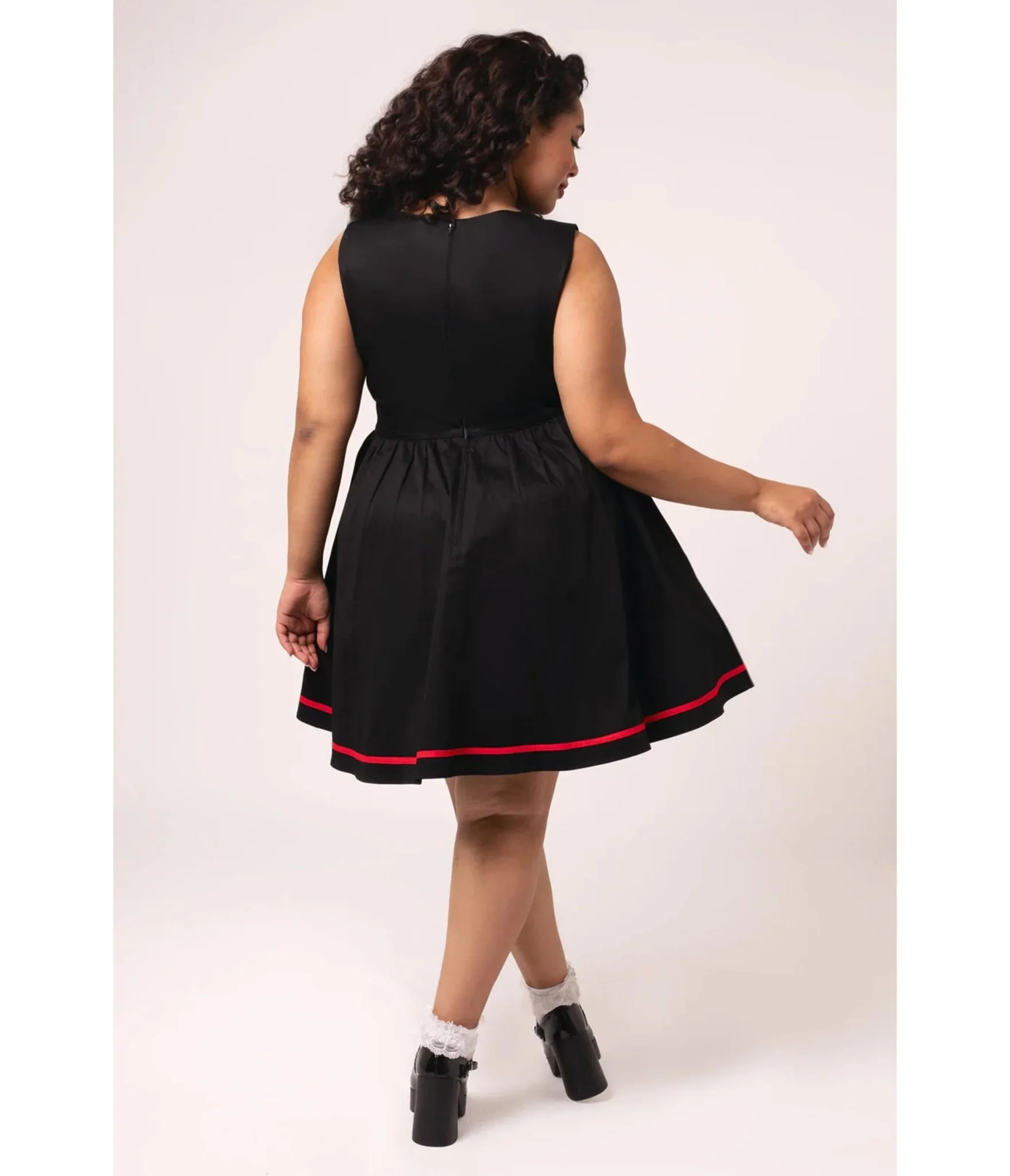 Hell Bunny Black Heart Cutout Lucie Mini Dress - Image 5