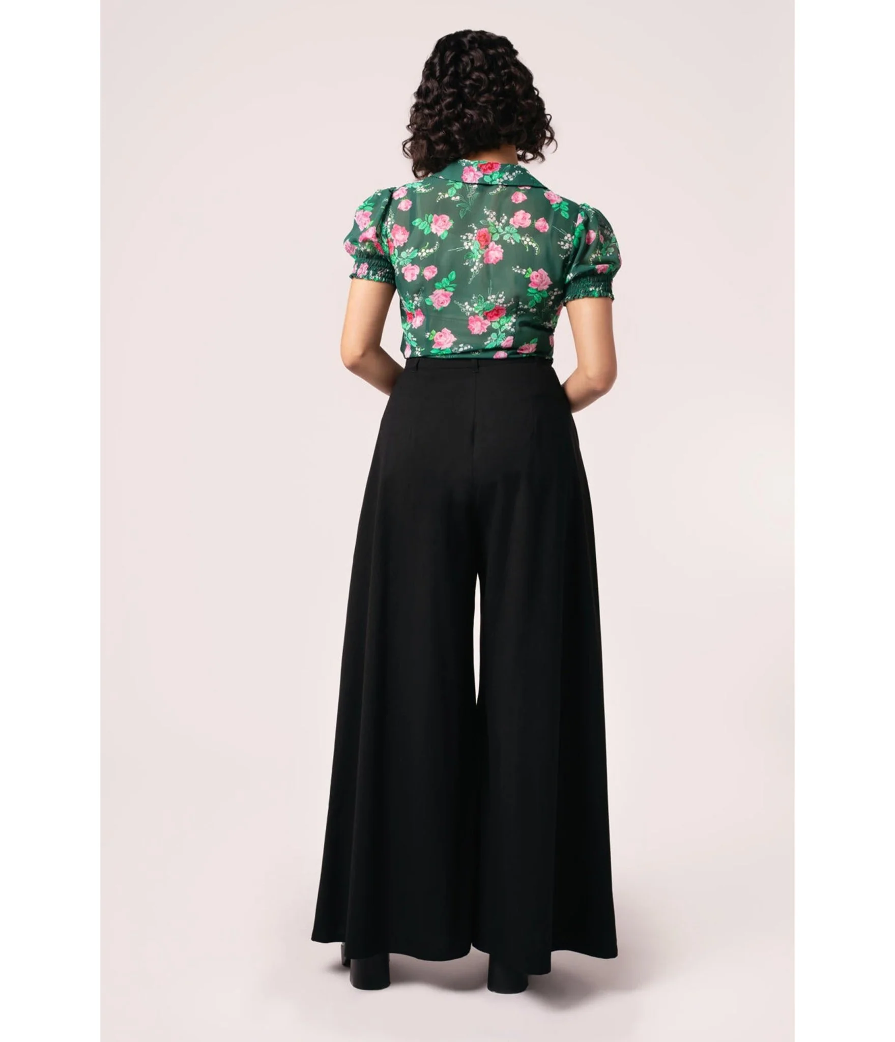 Hell Bunny Black Simone Trousers - Image 2