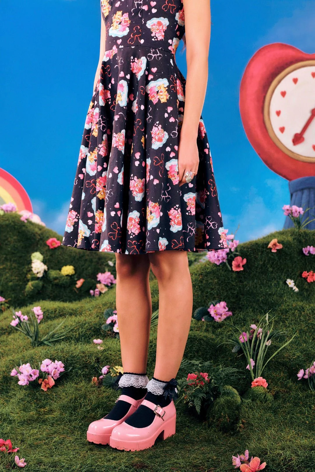Hell Bunny Care Bears Tenderheart Cotton Flare Dress - Image 3