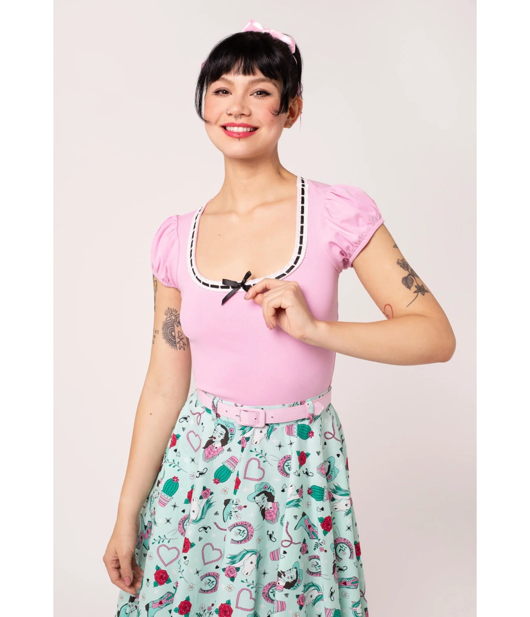 Hell Bunny Light Pink Gracie Top