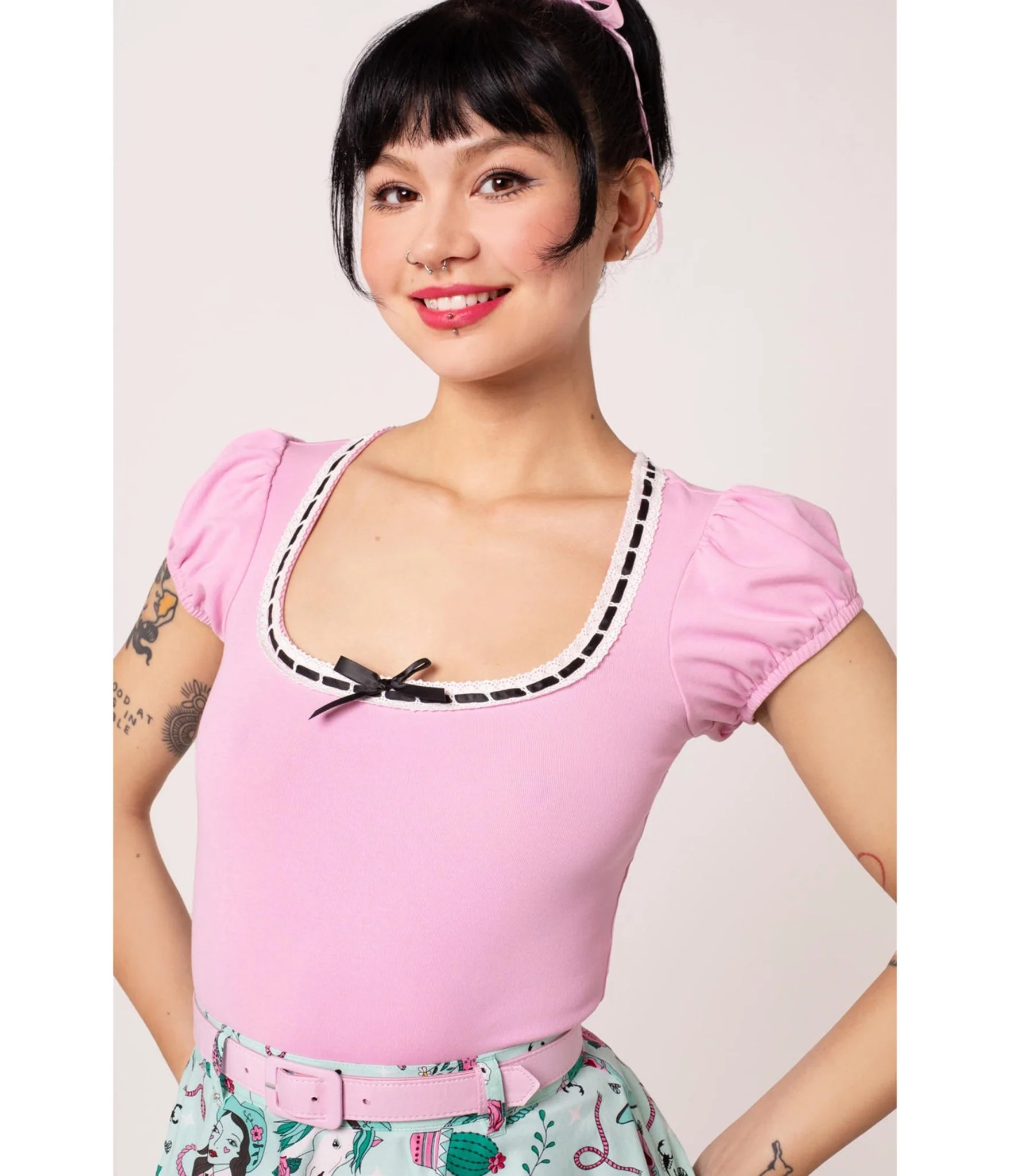 Hell Bunny Light Pink Gracie Top - Image 3