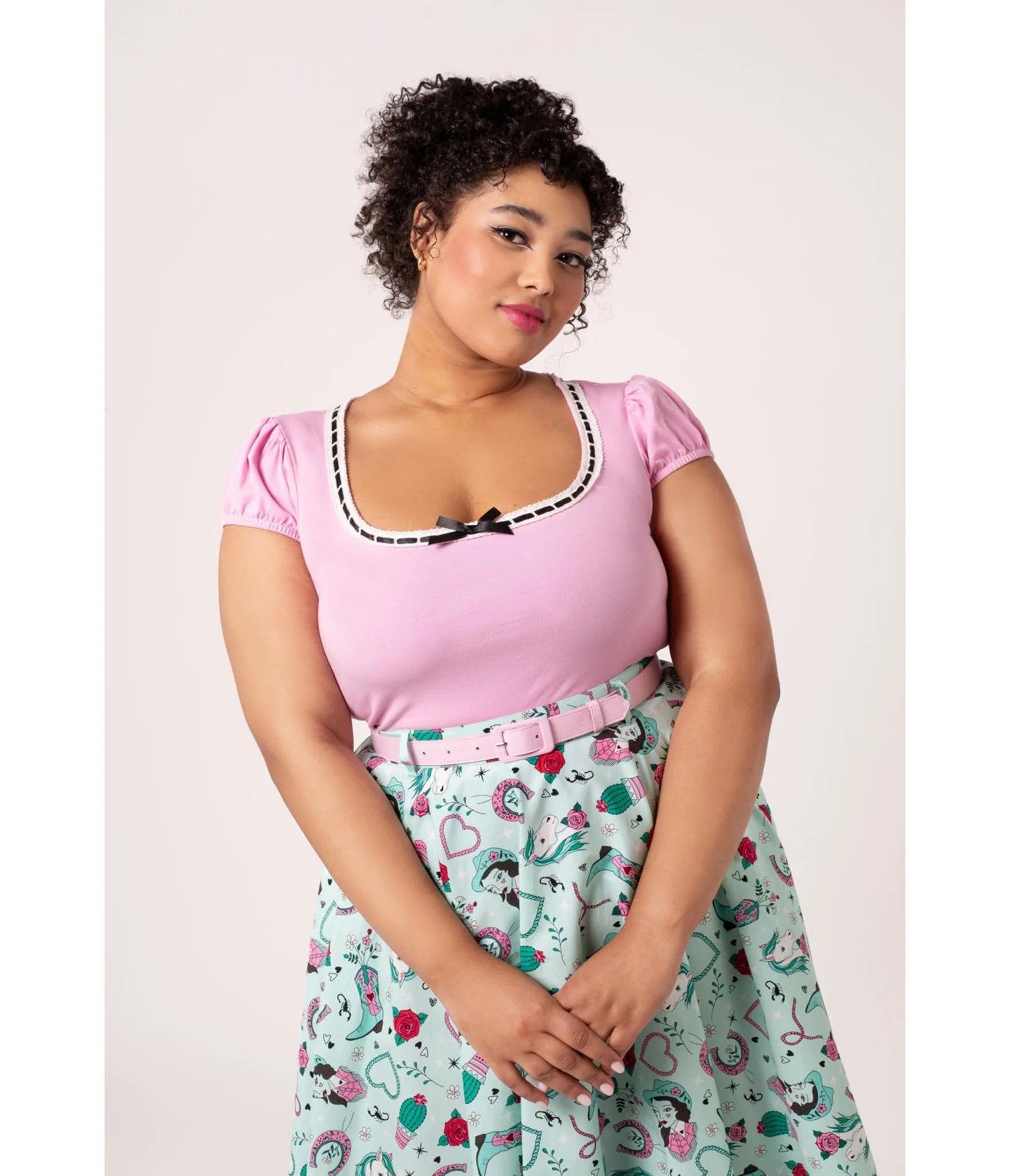 Hell Bunny Light Pink Gracie Top - Image 4