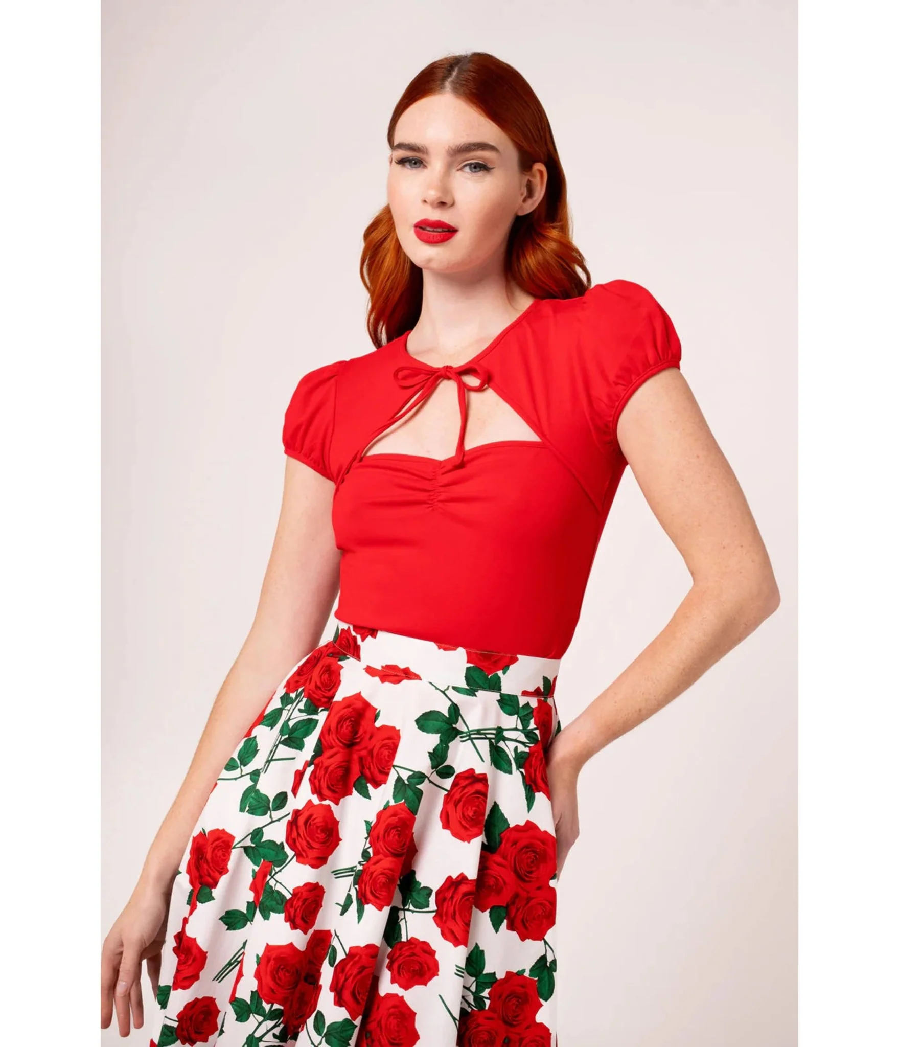 Hell Bunny Red Priscilla Top