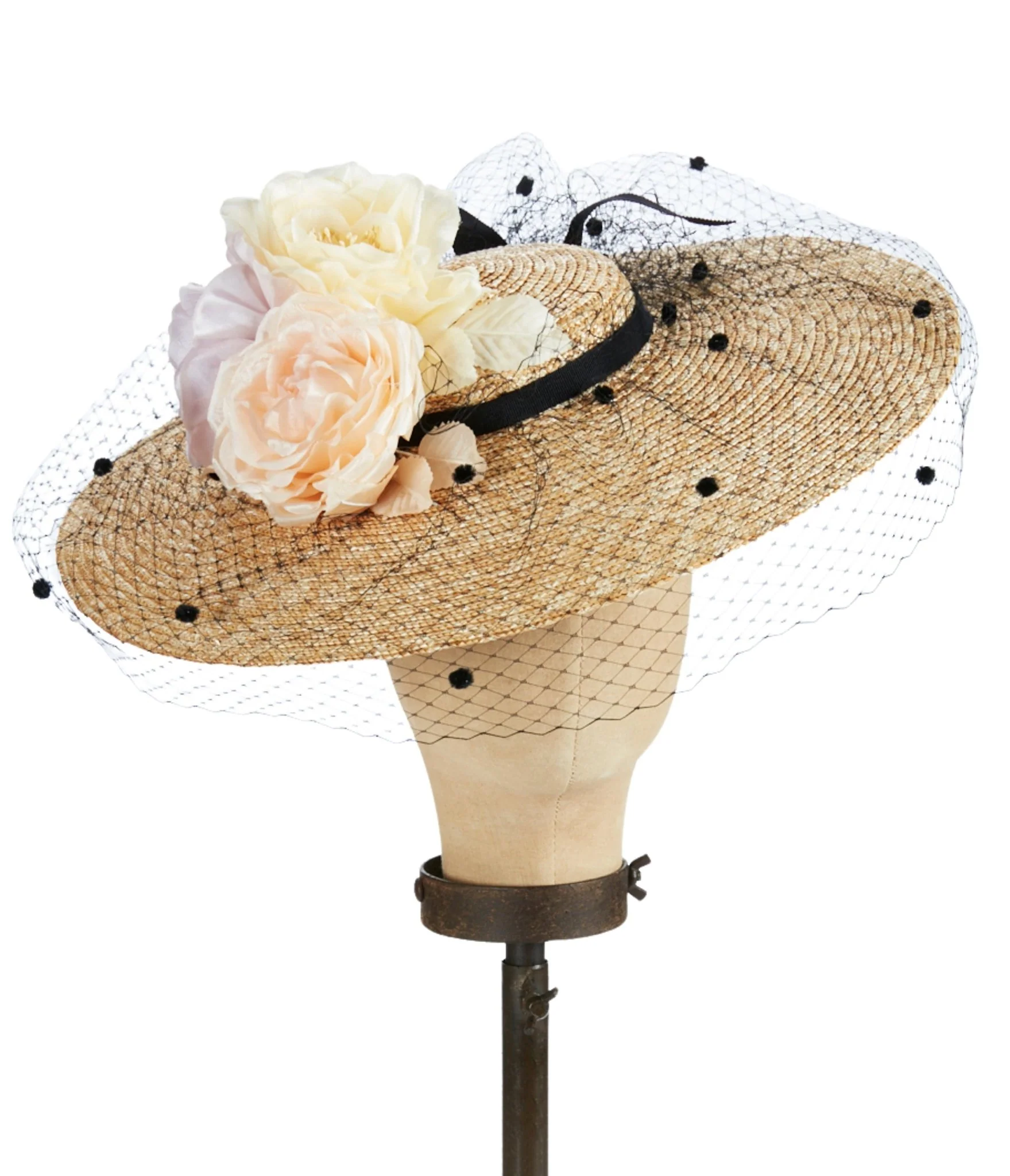 Kathy Jeanne Floral Straw Romantic Fascinator Hat - Image 2