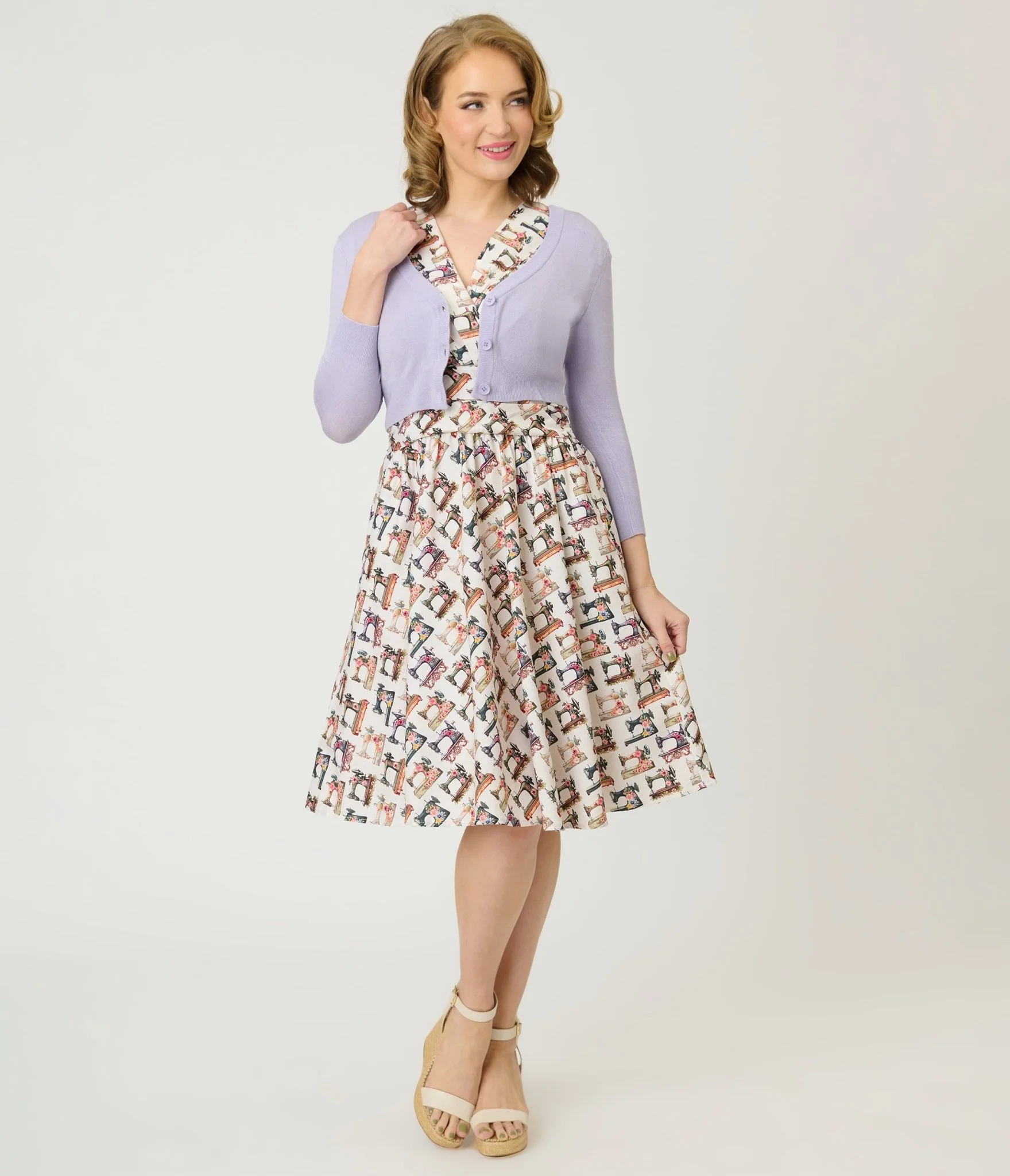 Lilac Three Quarter Sleeve Crop Cardigan - Image 4