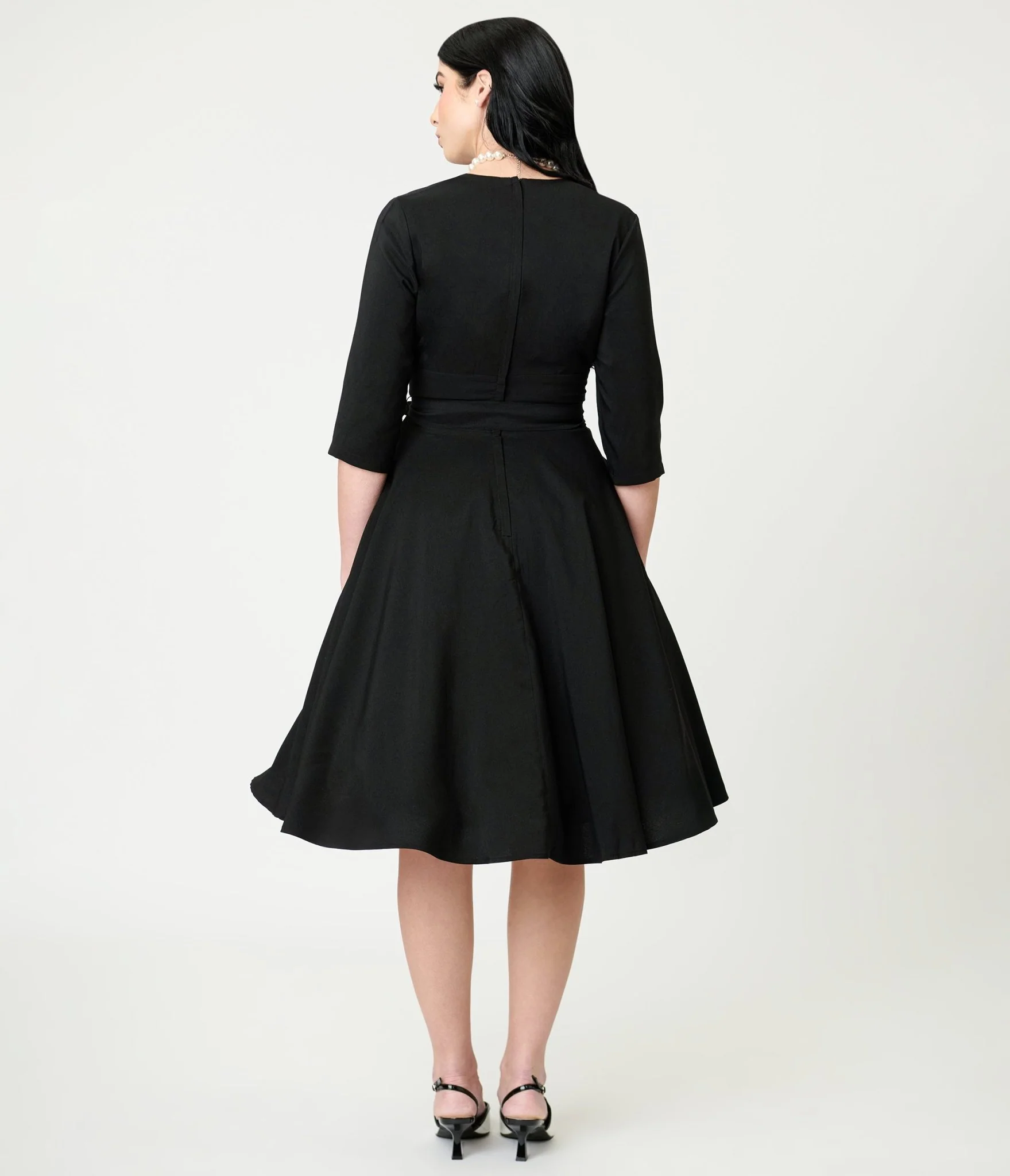 Lindy Bop Black Rita Flared Dress - Image 2