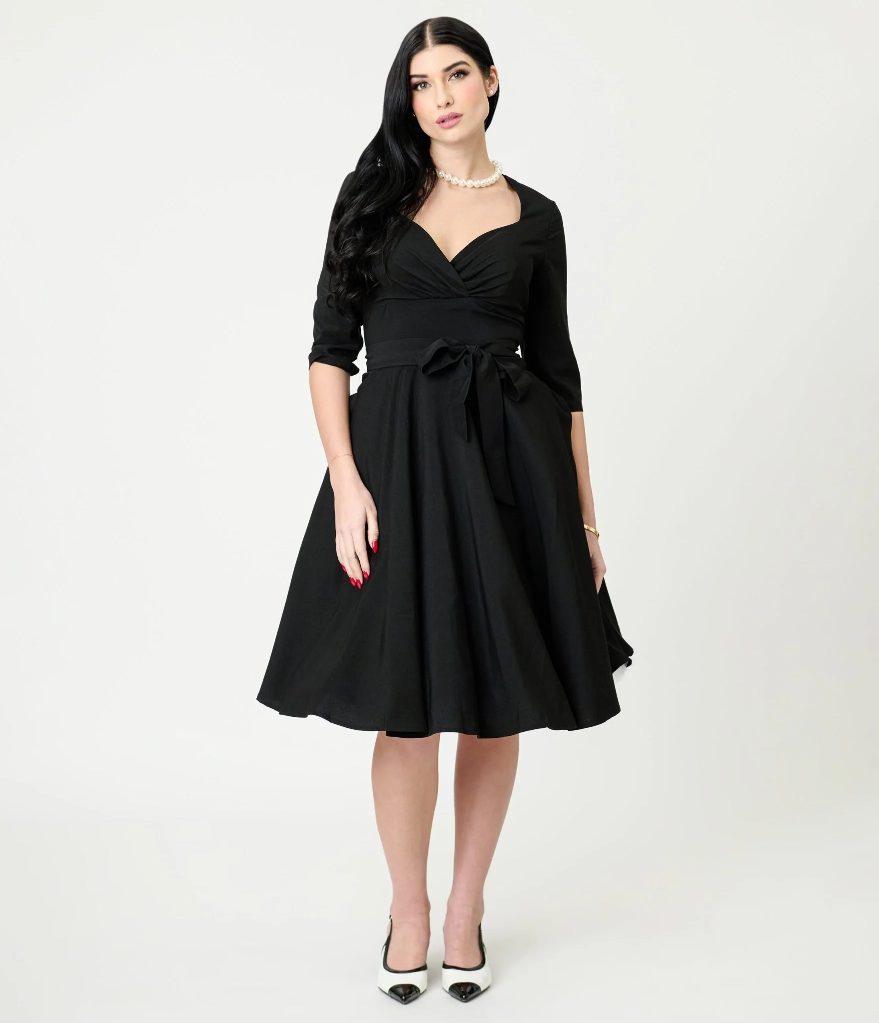 Lindy Bop Black Rita Flared Dress - Image 3