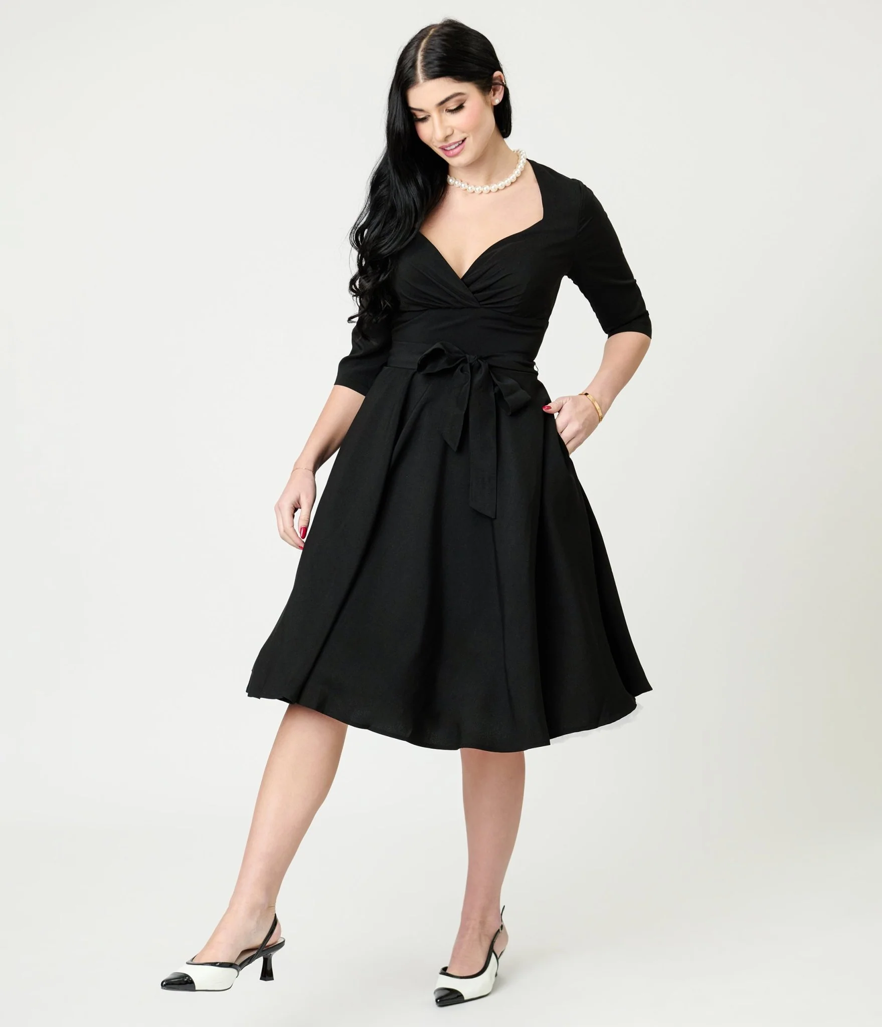 Lindy Bop Black Rita Flared Dress - Image 4