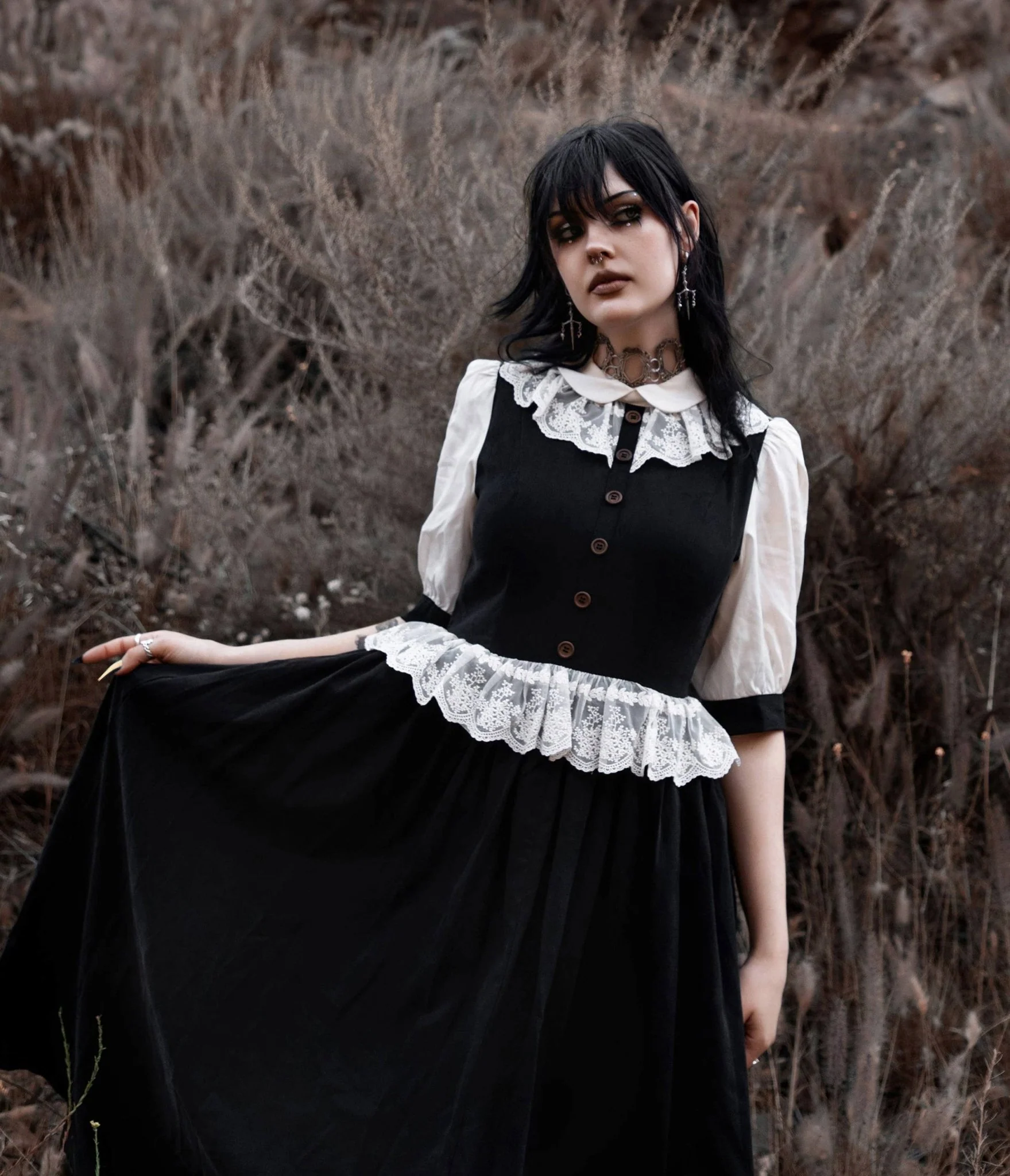 Lively Ghosts Black & White Blackfern Maxi Dress - Image 3