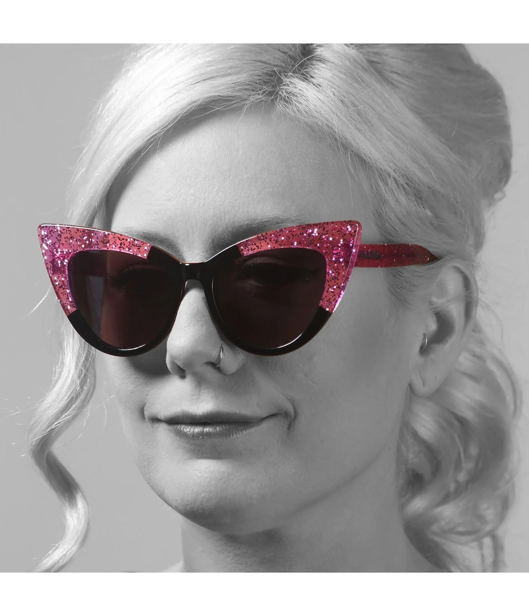 Lux De Ville Black & Pink Queen Bee Sunglasses - Image 3