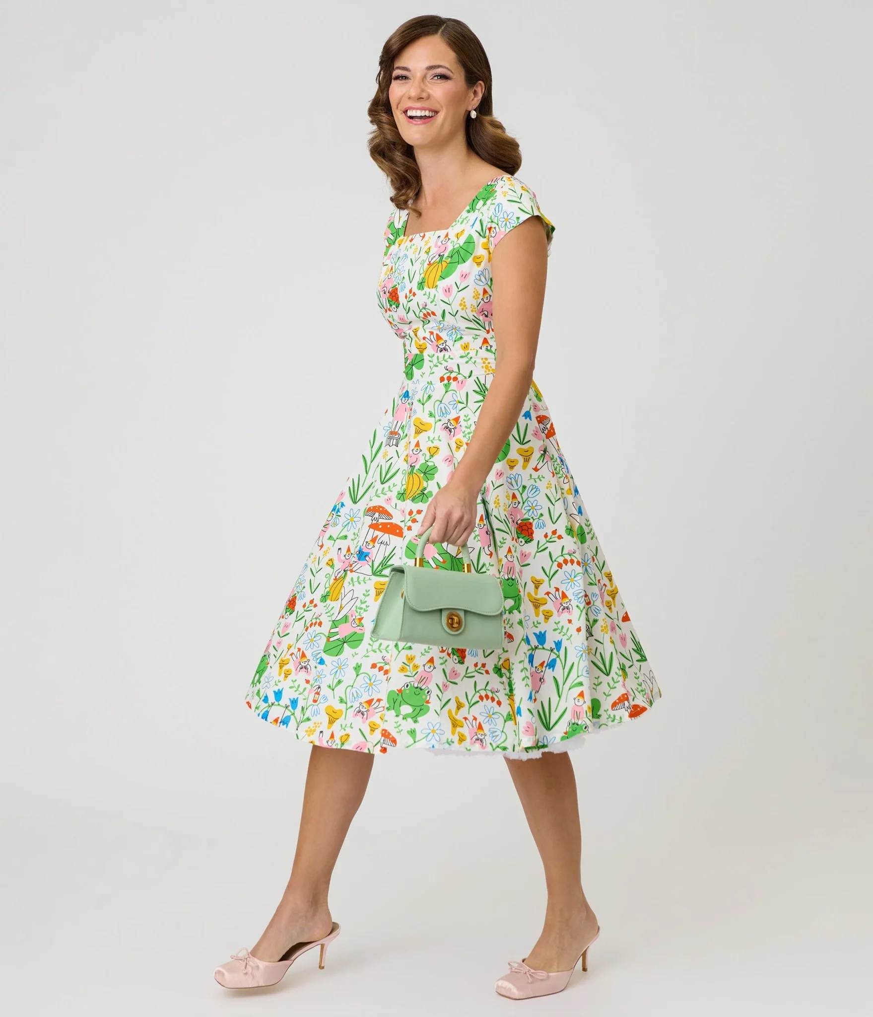 Magnolia Place Gnome & Frog Anna Swing Dress