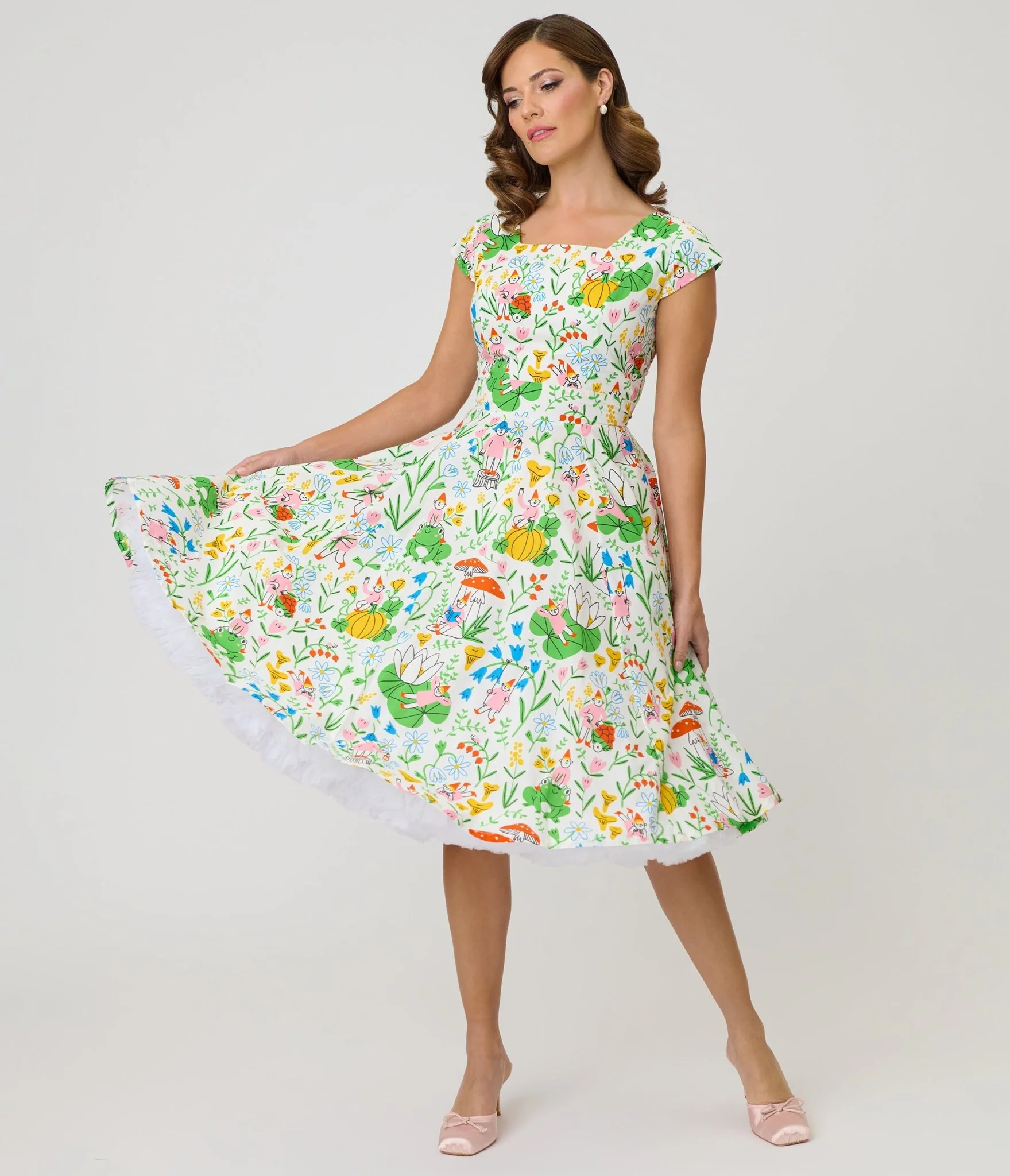 Magnolia Place Gnome & Frog Anna Swing Dress - Image 3