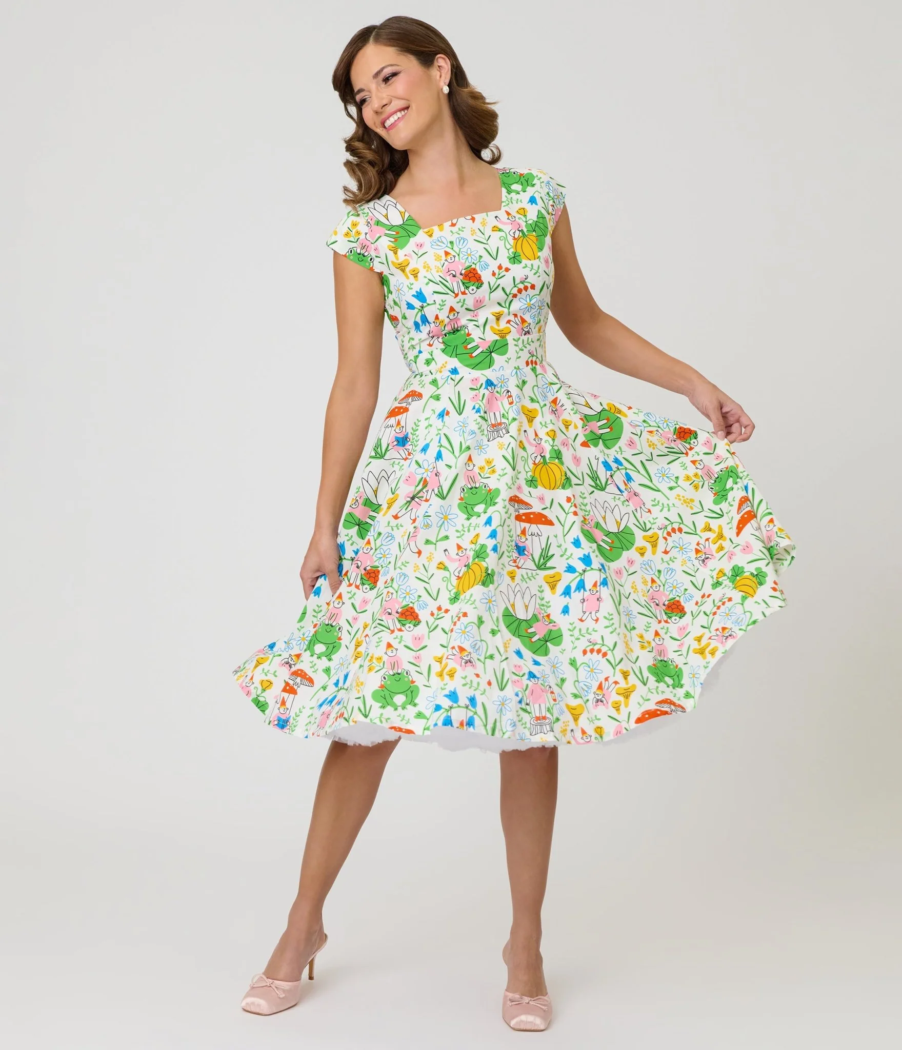 Magnolia Place Gnome & Frog Anna Swing Dress - Image 4