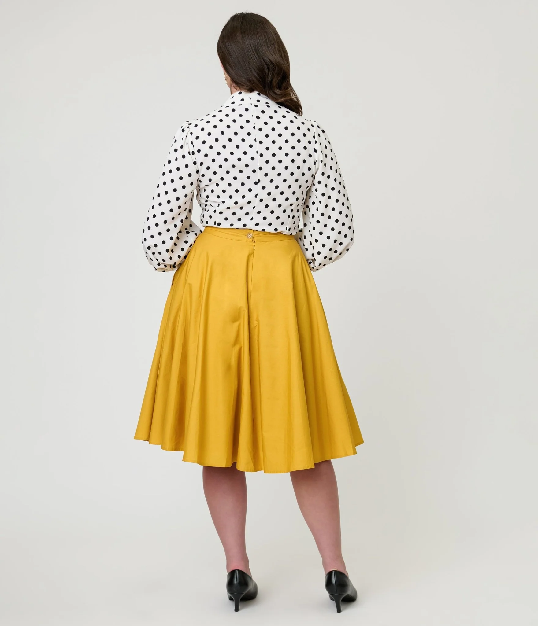 Magnolia Place Mustard Sally Swing Skirt - Image 3