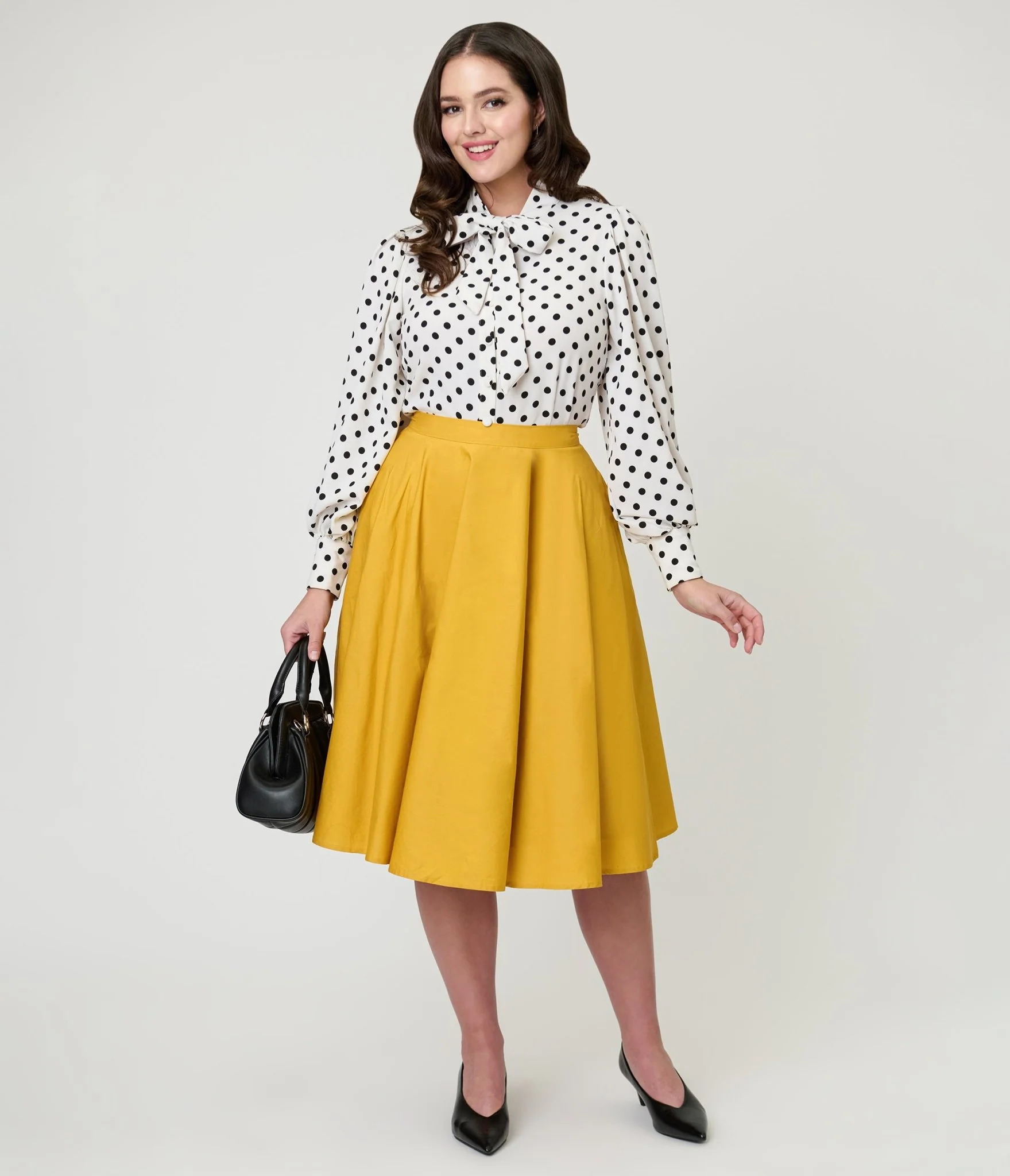 Magnolia Place Mustard Sally Swing Skirt - Image 4