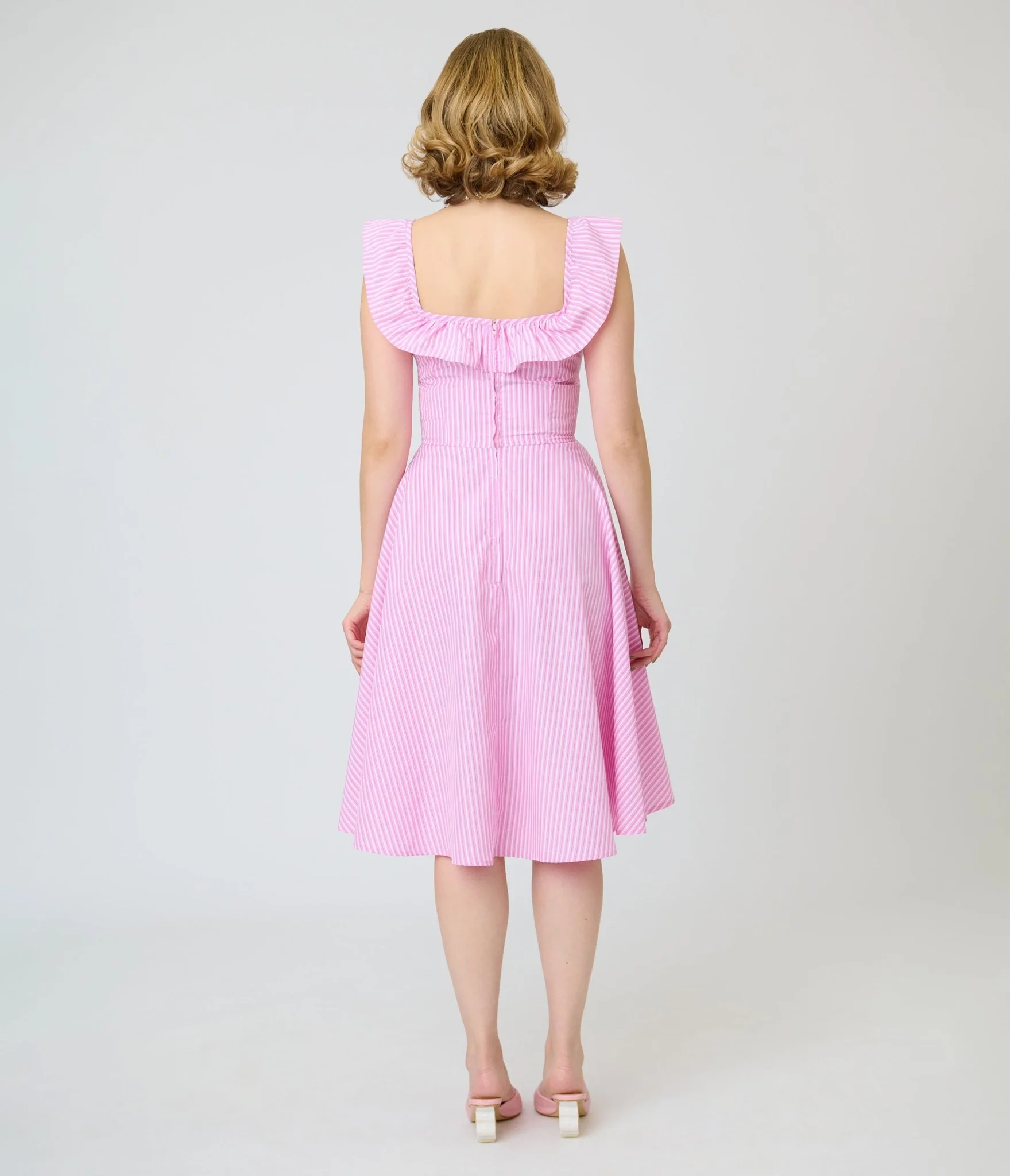 Magnolia Place Pink Stripe Barbara Swing Dress - Image 2