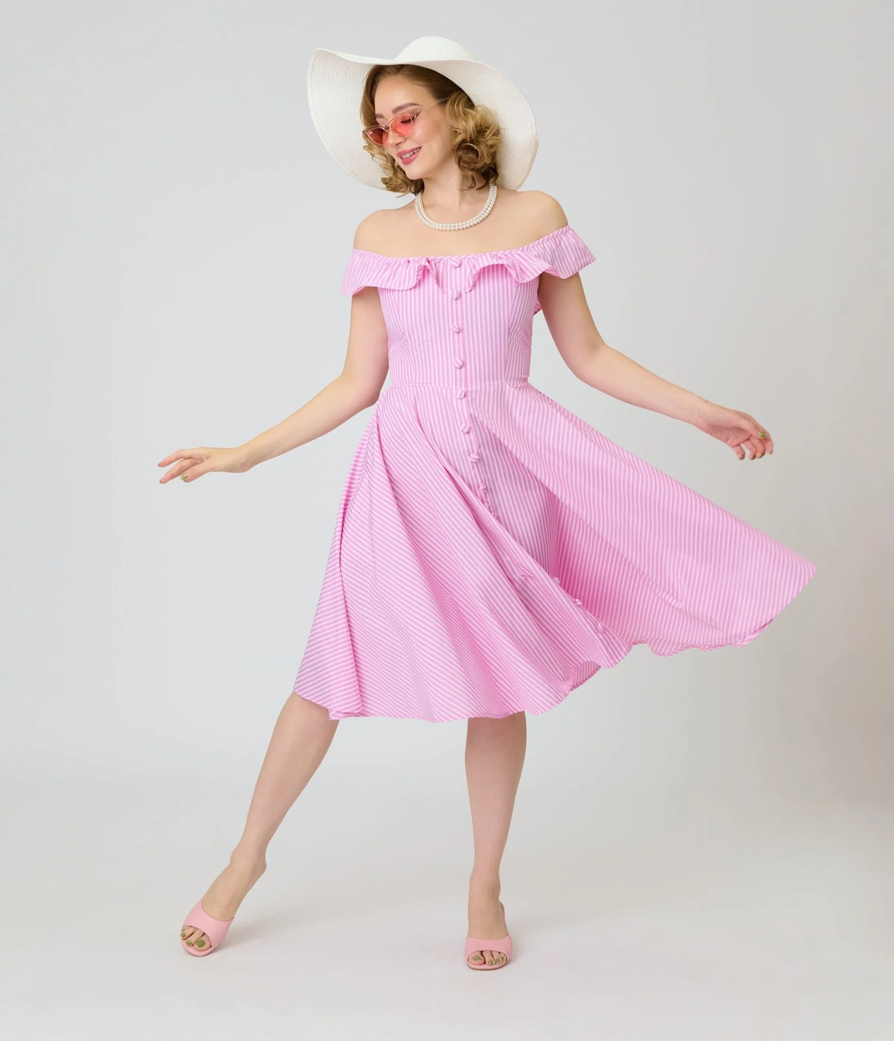 Magnolia Place Pink Stripe Barbara Swing Dress - Image 3
