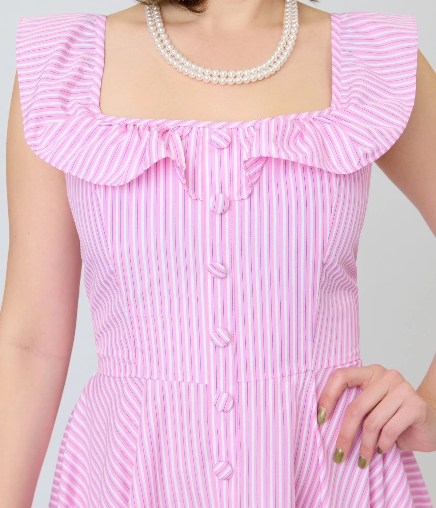 Magnolia Place Pink Stripe Barbara Swing Dress - Image 5