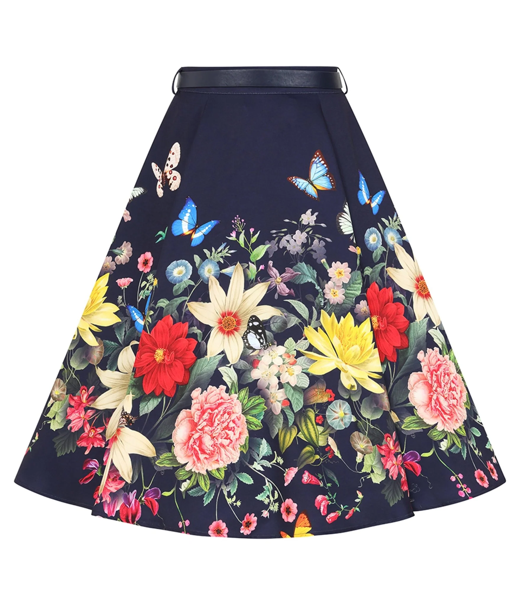 Navy Butterfly Meadow Swing Skirt - Image 4