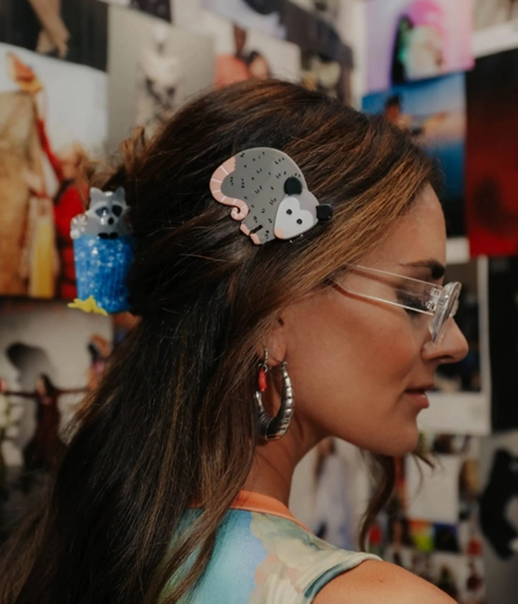 Opossum Family Hair Clip Set - Image 4