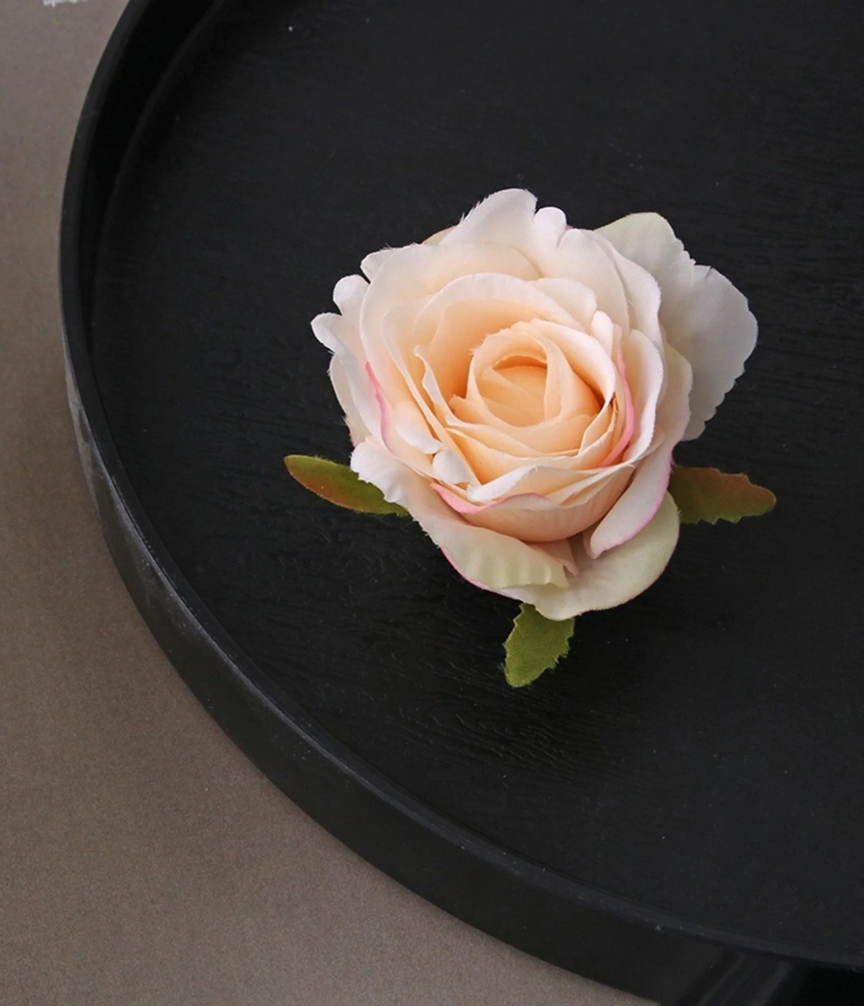 Peach Rose Hair Clip
