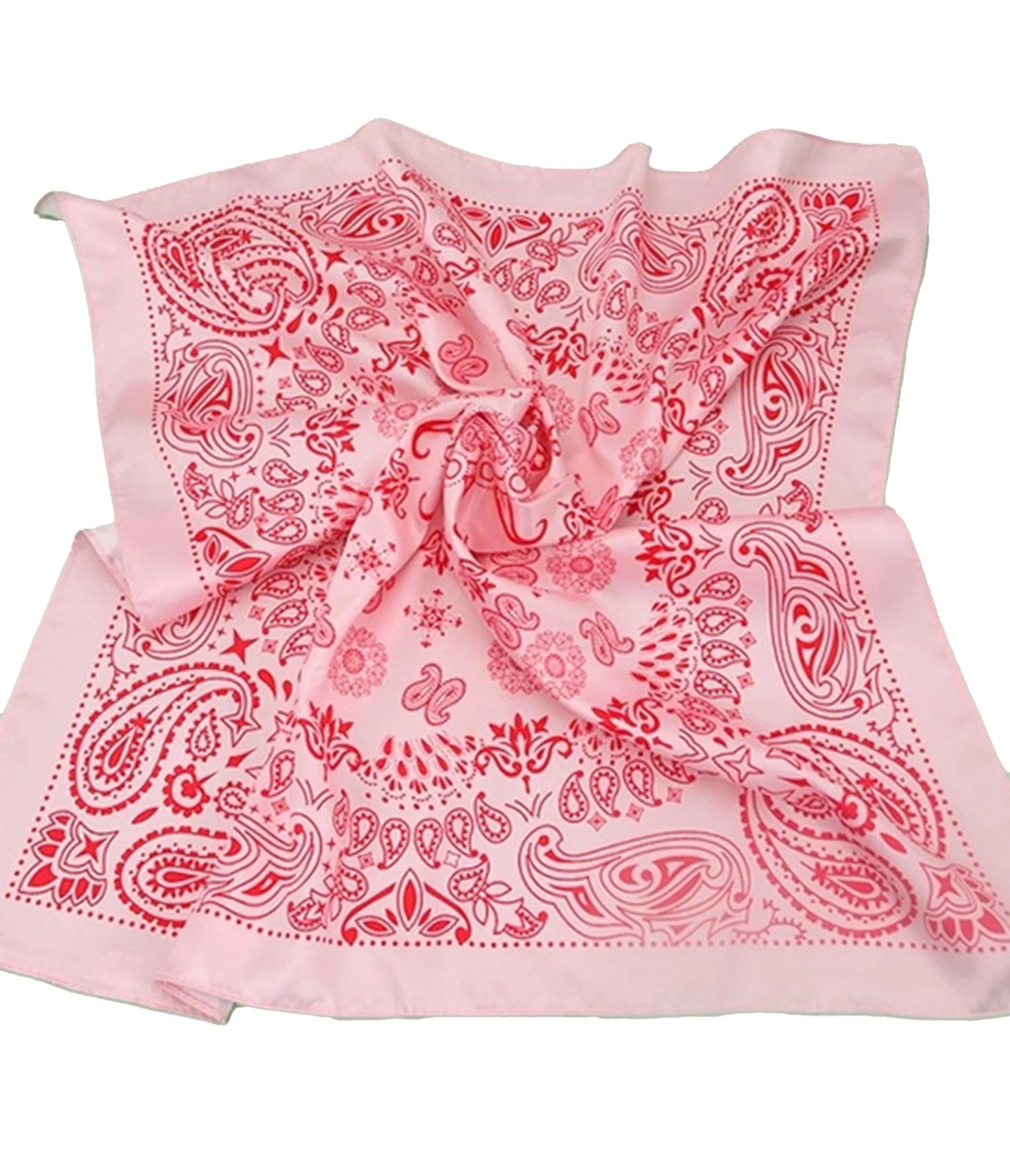 Pink Paisley Bandana Hair Scarf - Image 2
