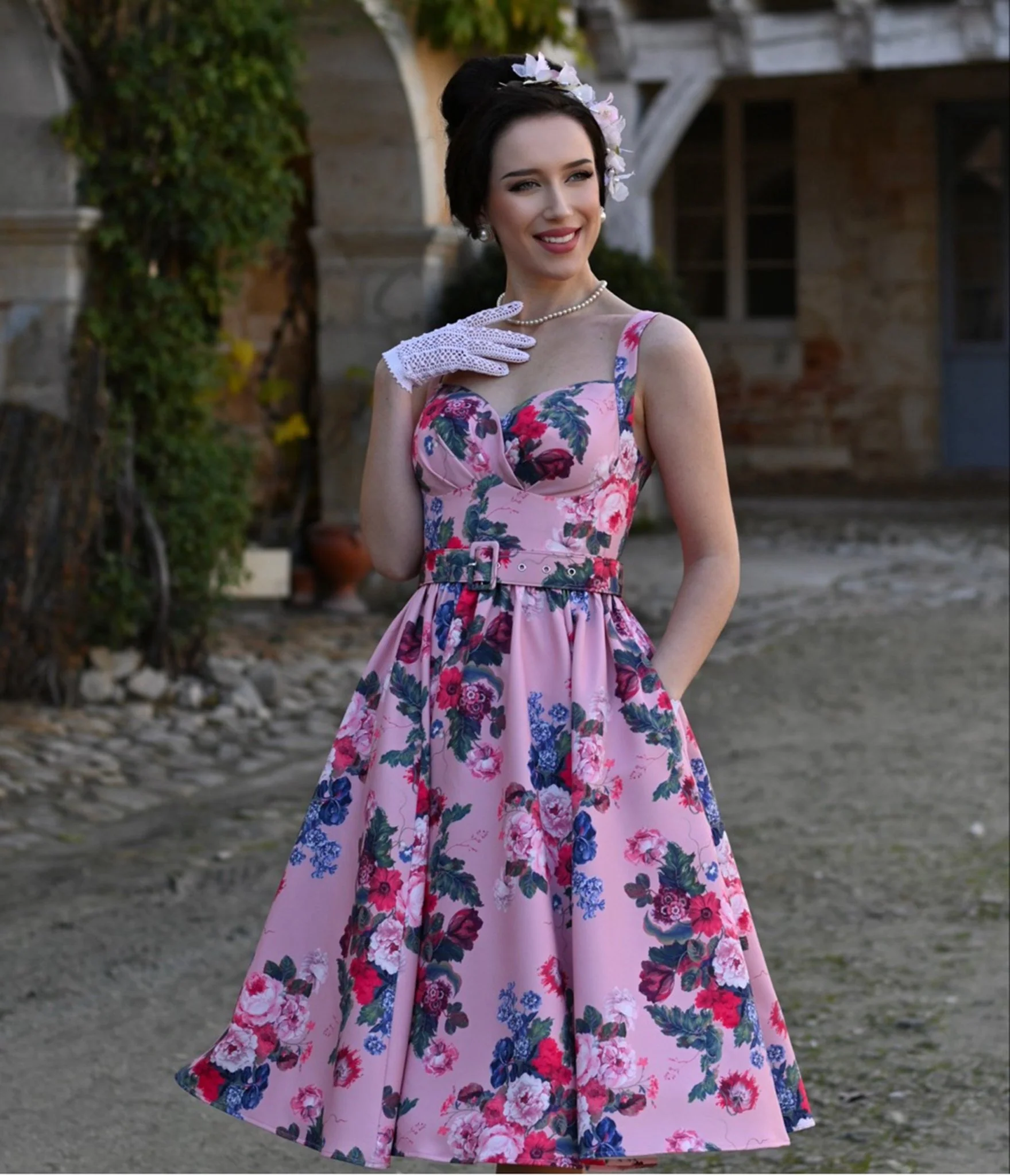Pink Rosabelle Bloom Swing Dress - Image 3