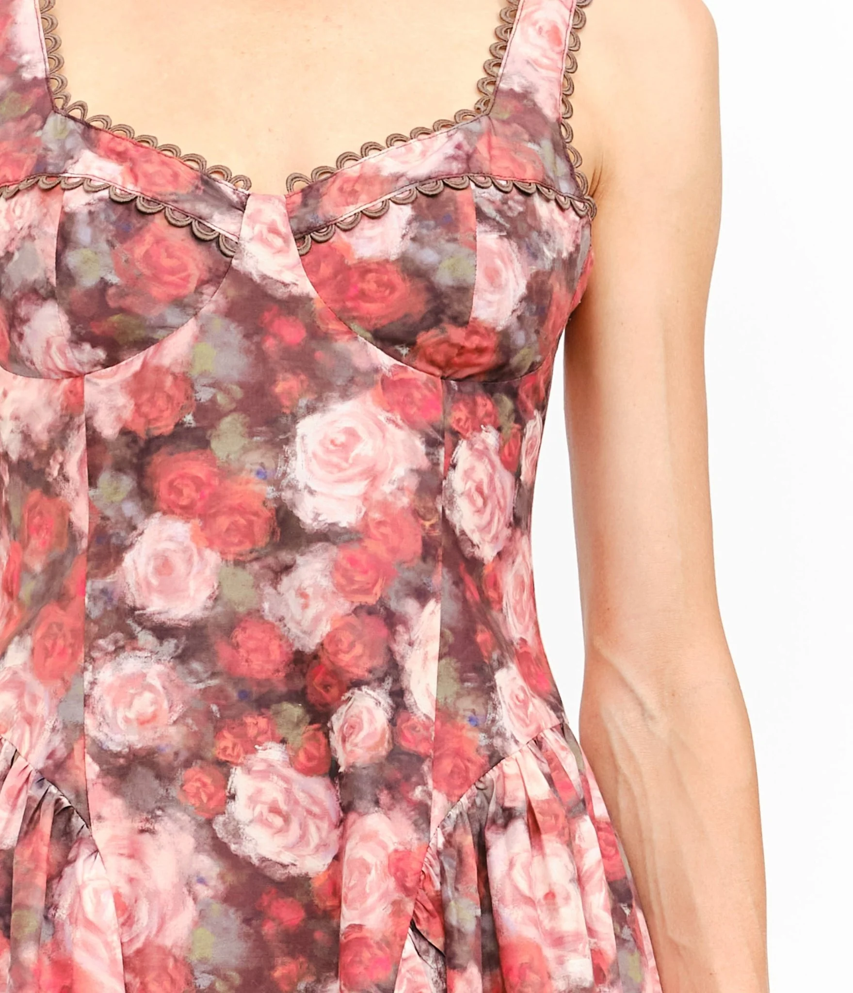 Pink Rose Cotton Midi Dress - Image 4