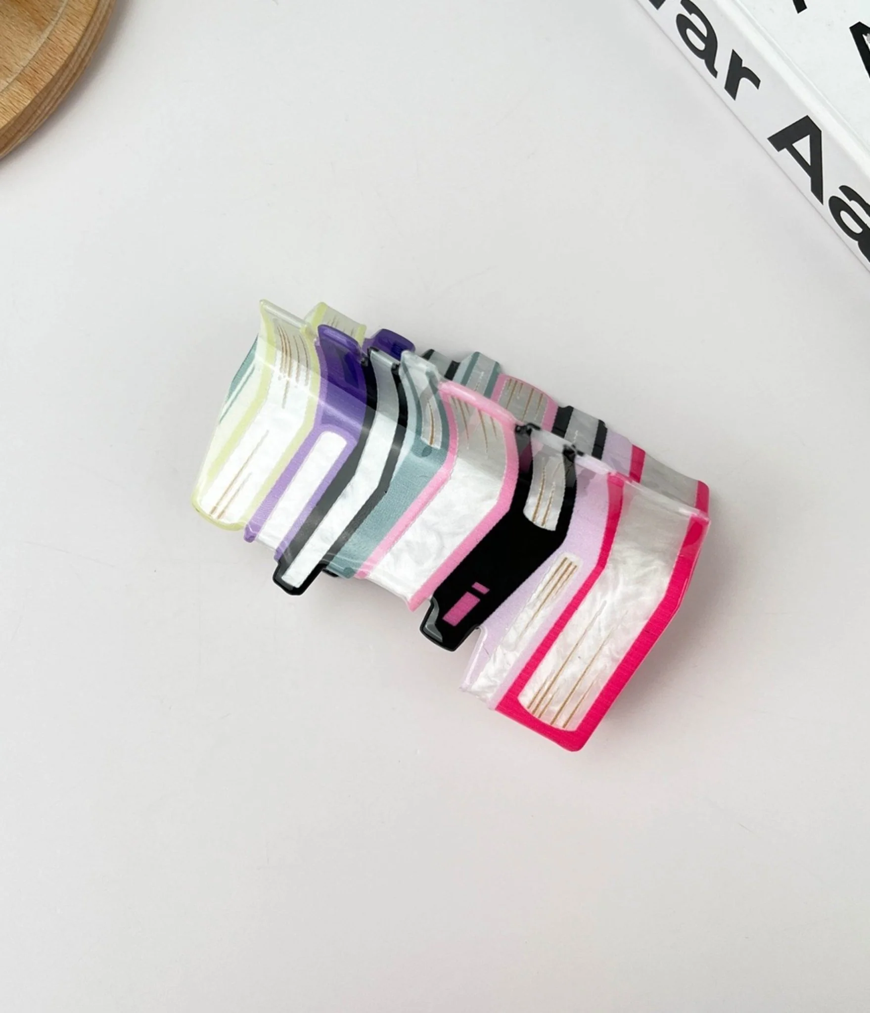 Pink Stacked Books Hair Claw Clip