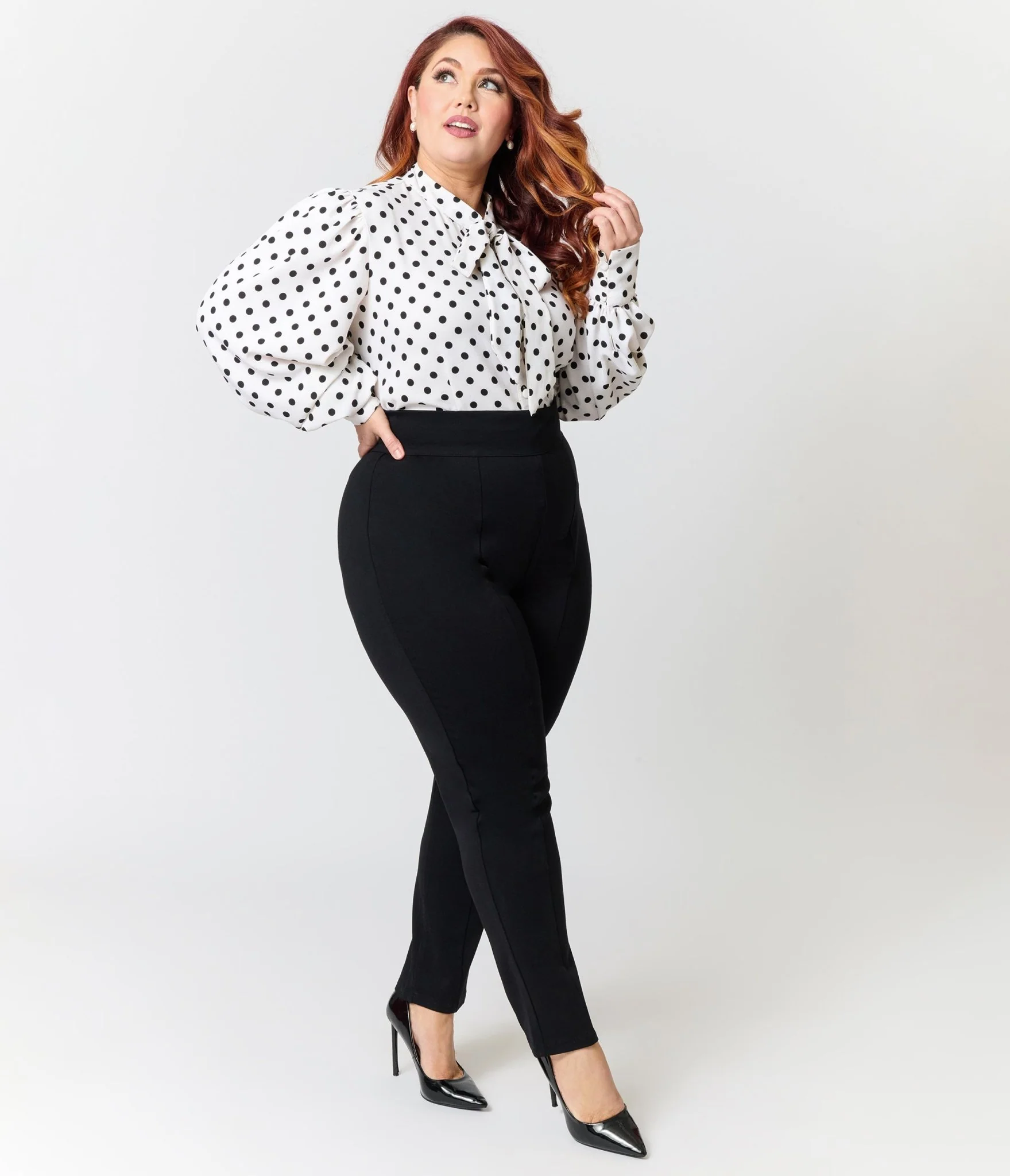 Plus Size Black Cigarette Pants - Image 4