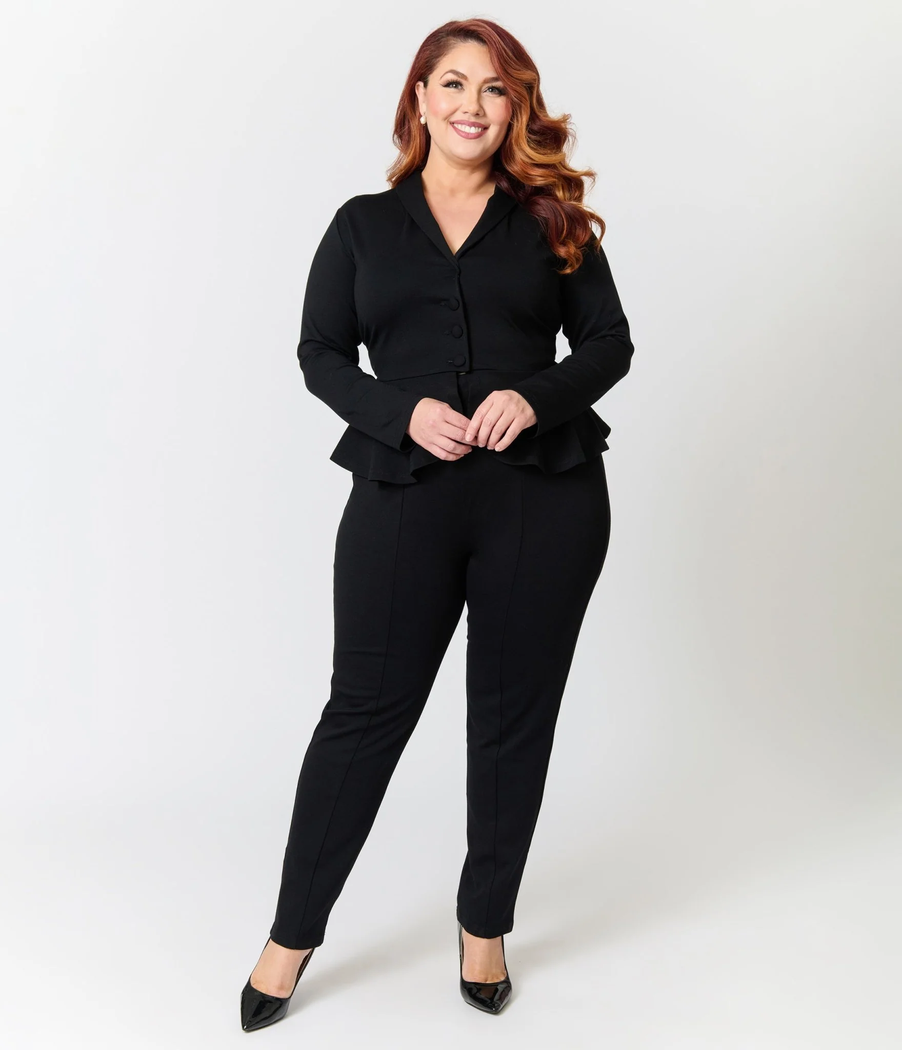 Plus Size Black Cigarette Pants - Image 5