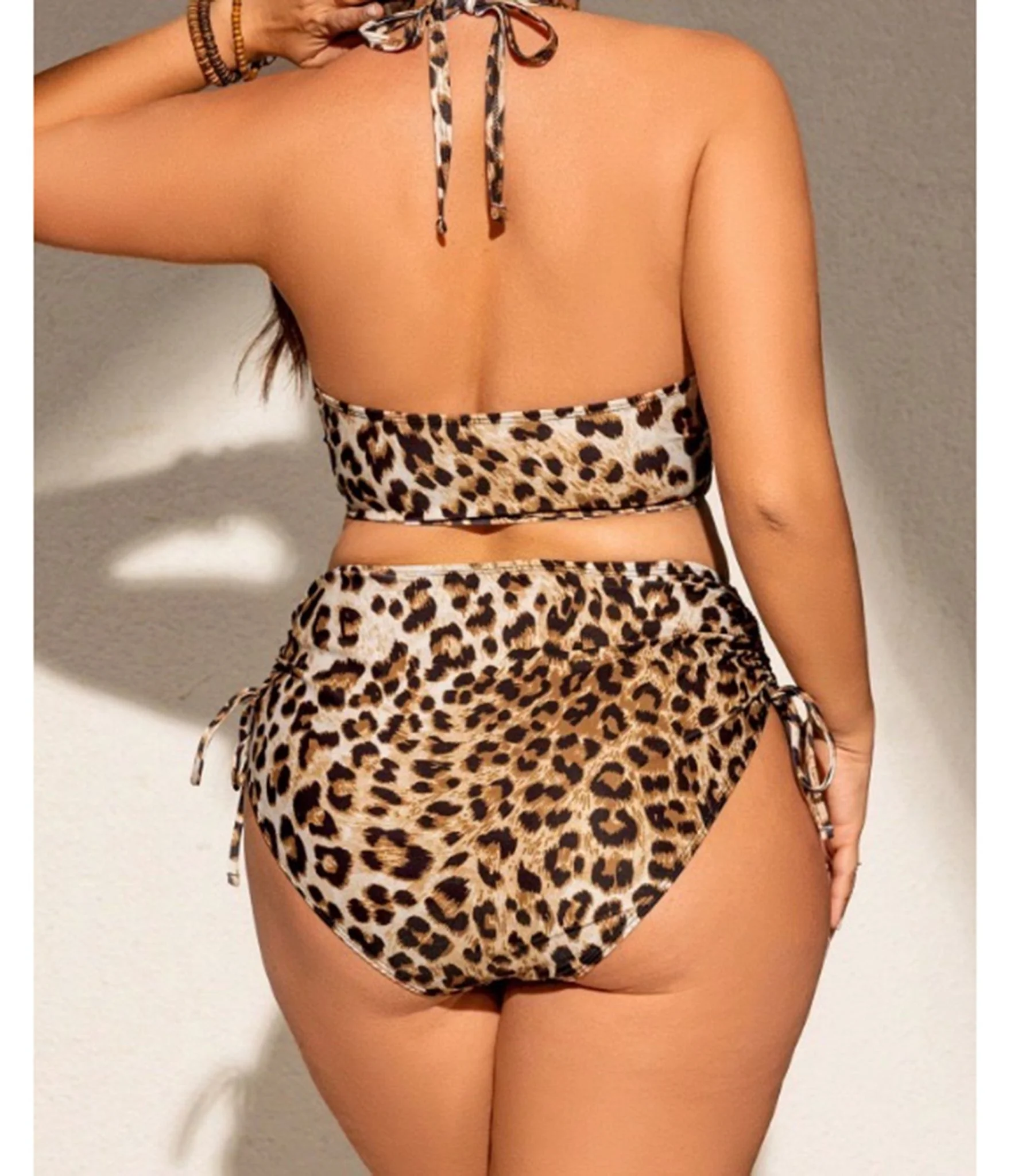 Plus Size Leopard Print Bikini Set - Image 2