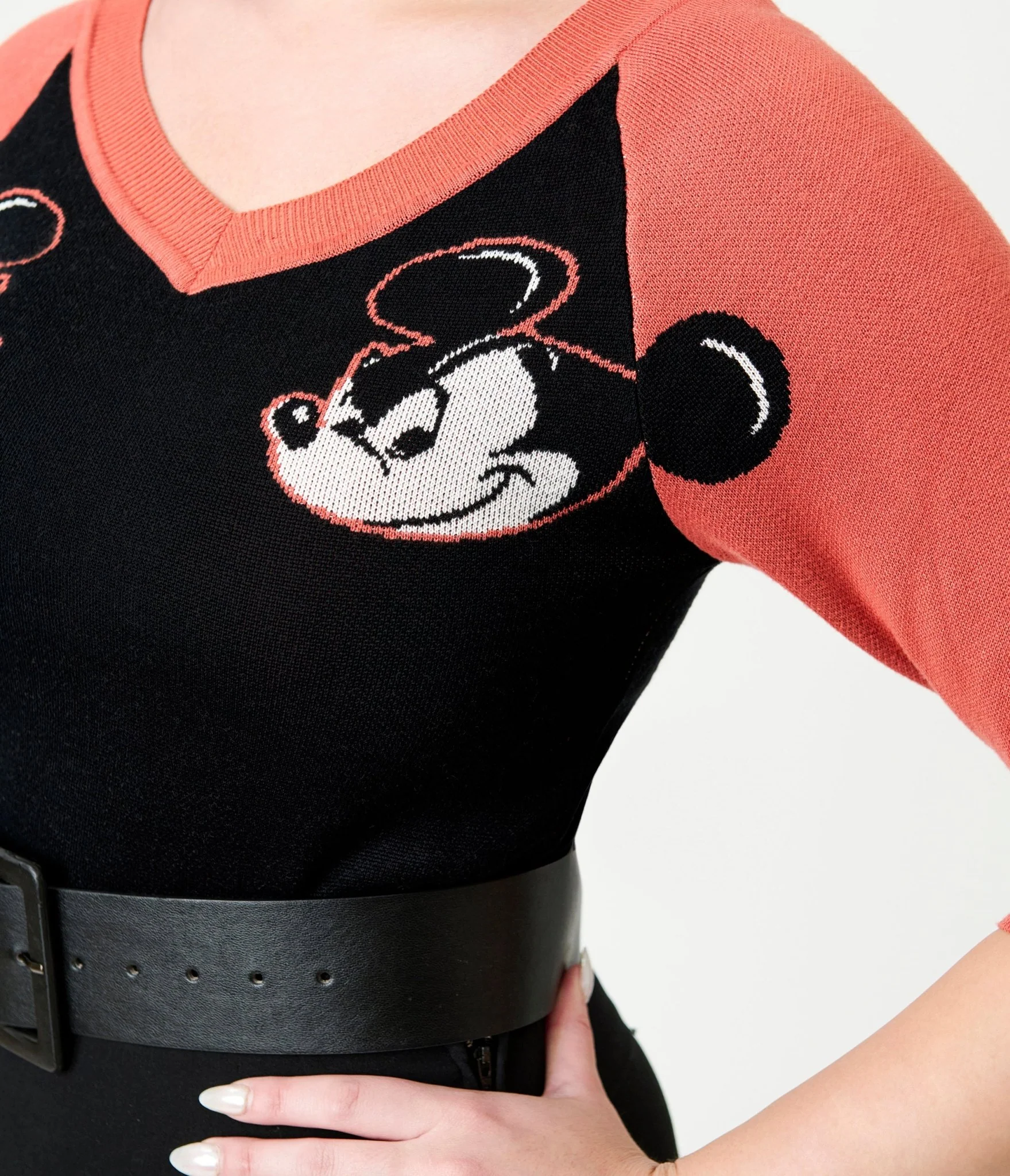 Disney Mickey & Friends Collection by Unique Vintage Black & Orange Mickey Sweater - Image 5