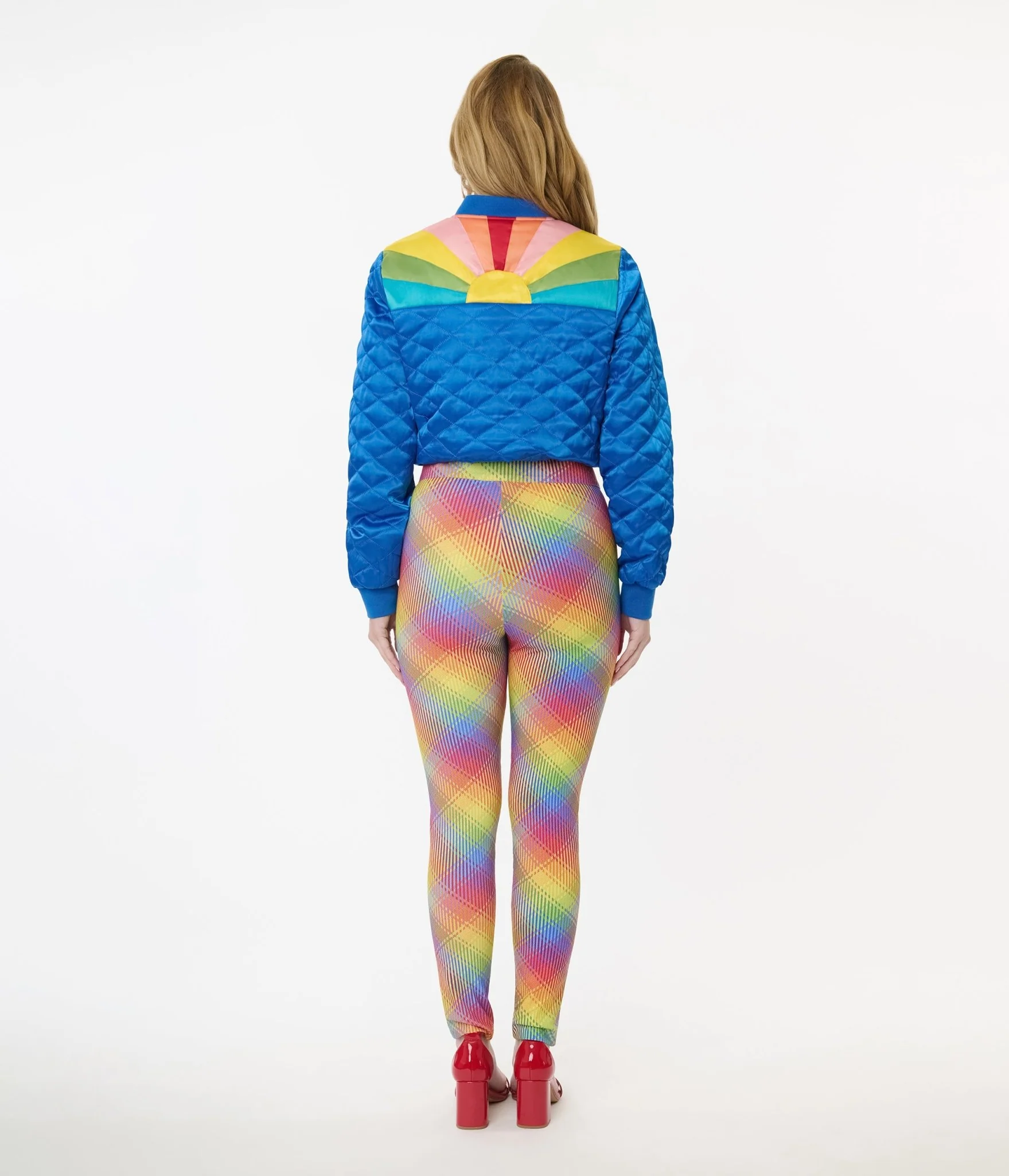 Unique Vintage Rainbow Plaid High Waist Rizzo Cigarette Pants - Image 2