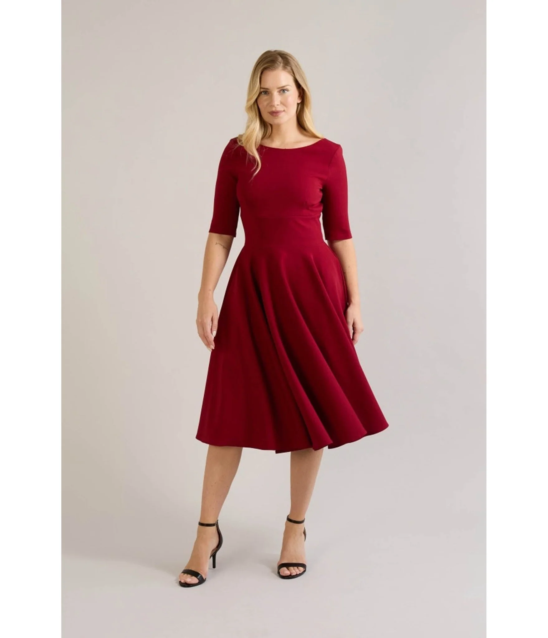 Pretty Dress Company Bordeaux Hepburn Swing Dress