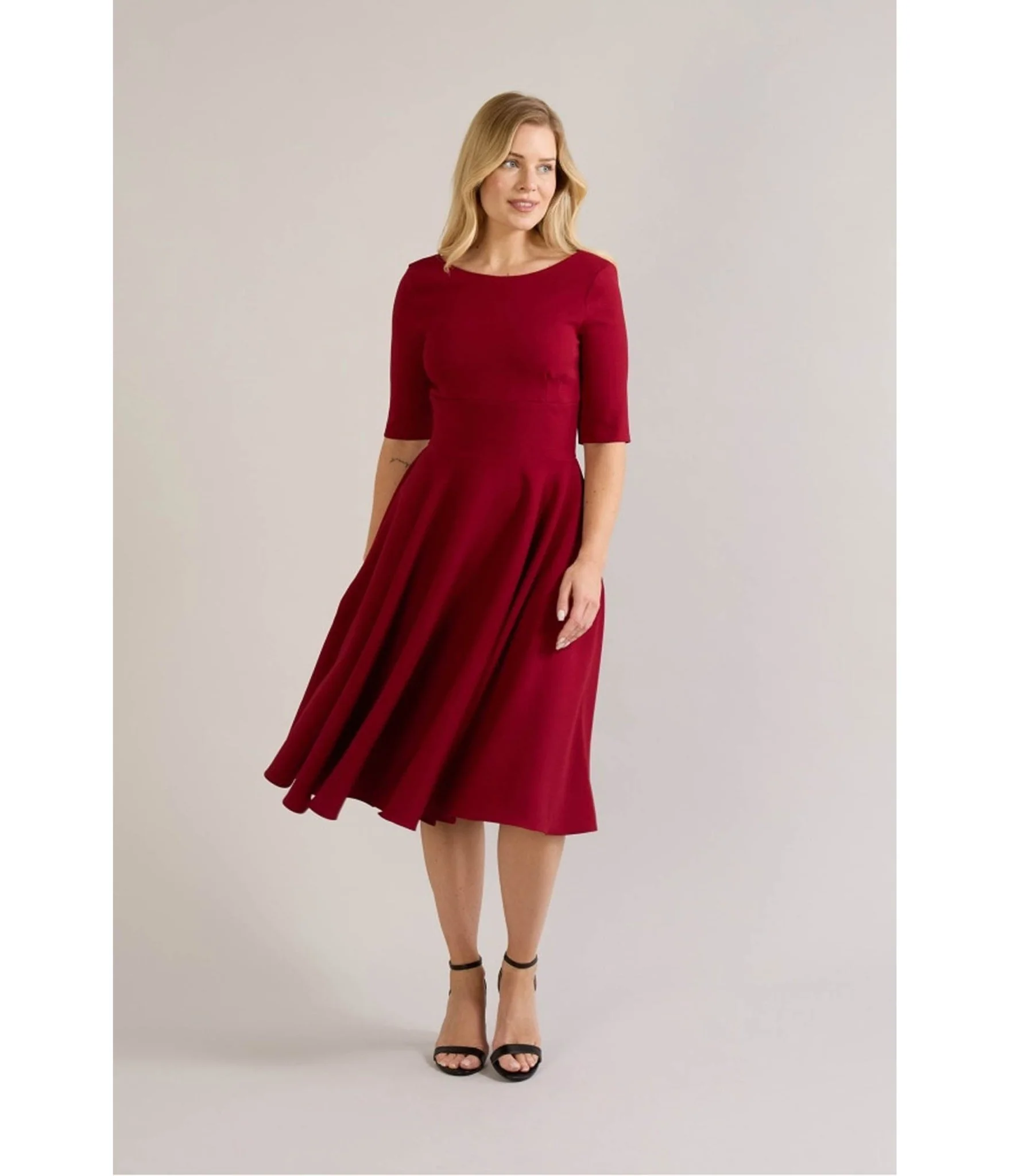 Pretty Dress Company Bordeaux Hepburn Swing Dress - Image 4