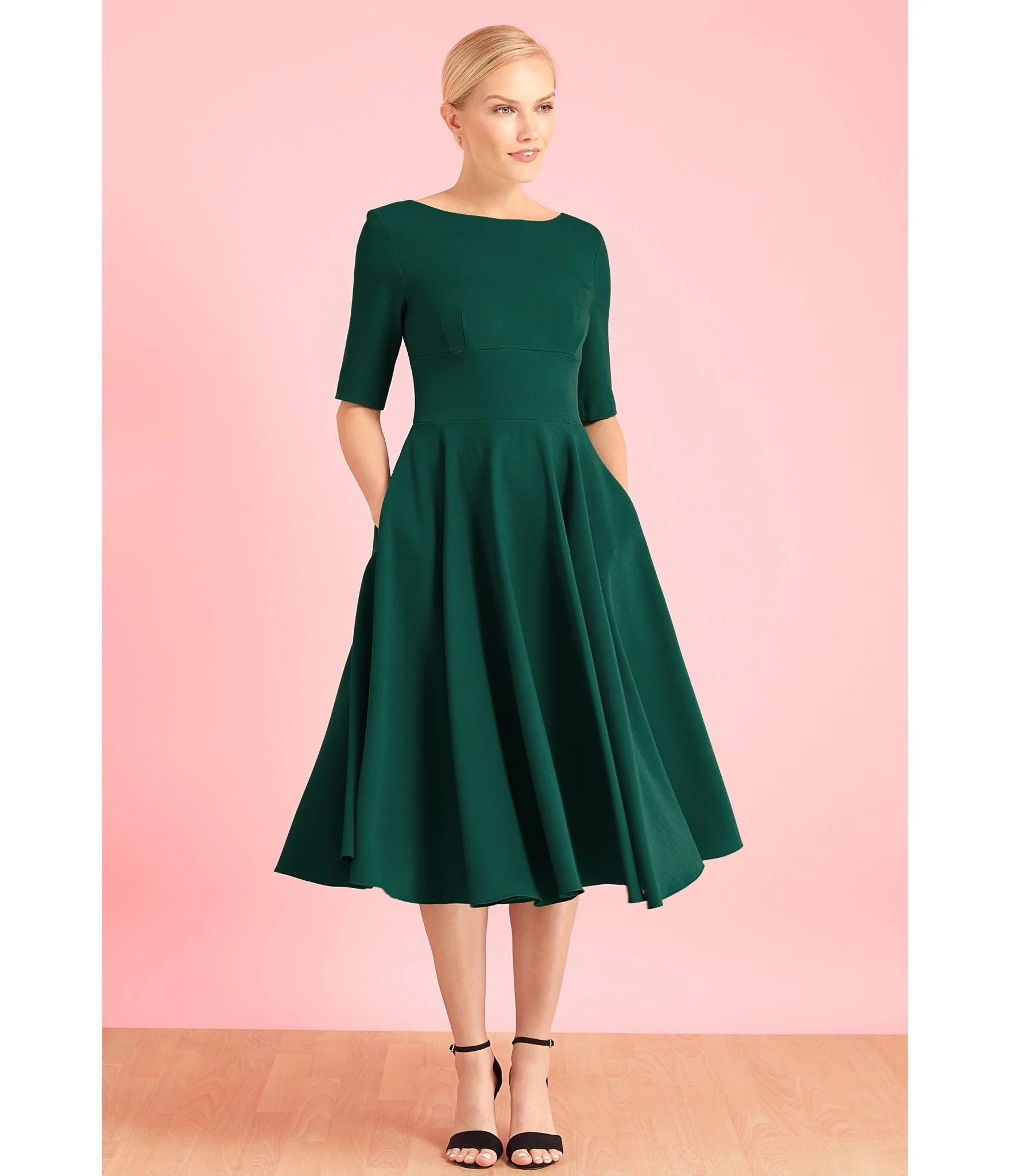 Pretty Dress Company Forest Green Hepburn Swing Dress