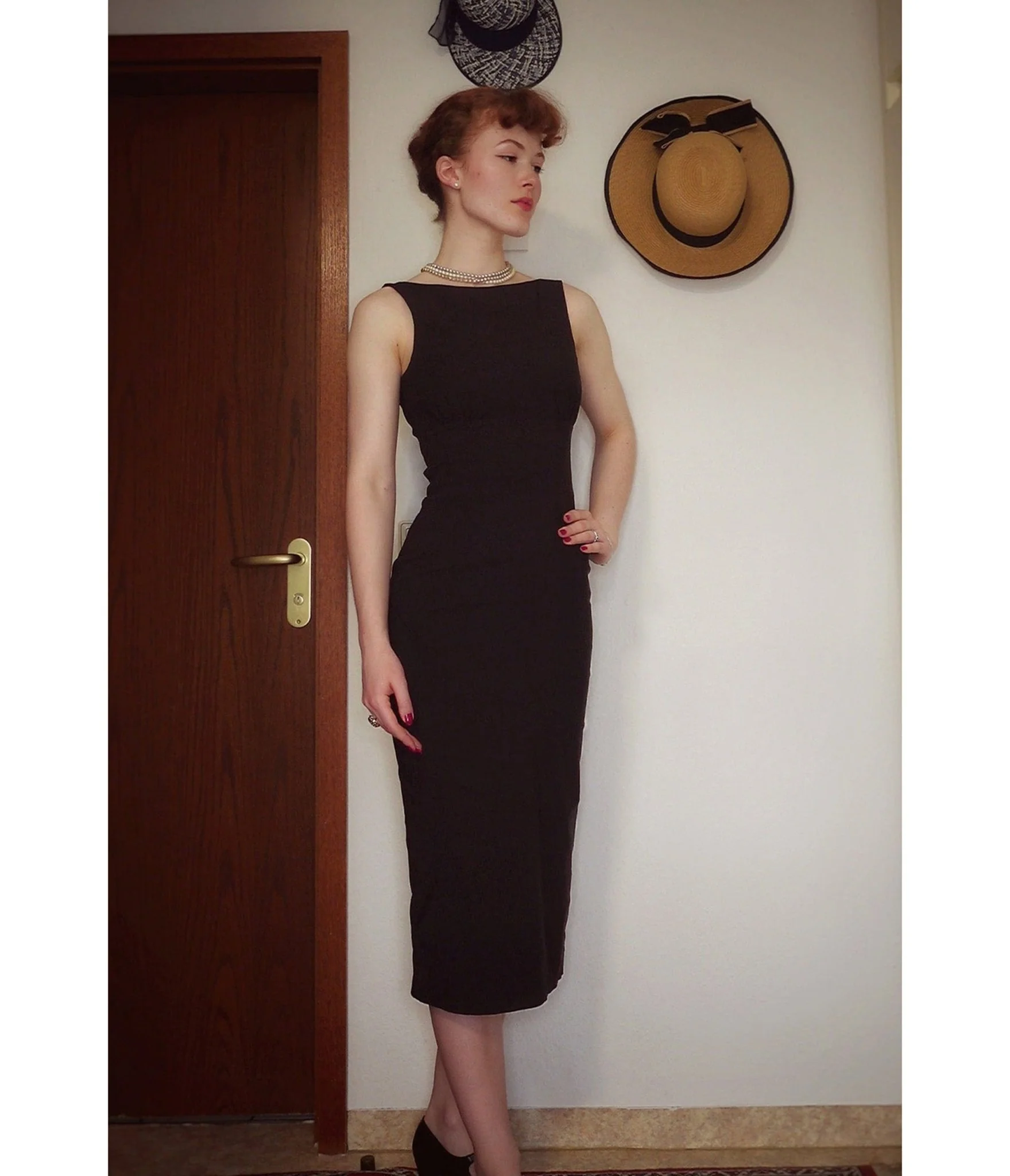 Pretty Retro Black Audrey Pencil Dress