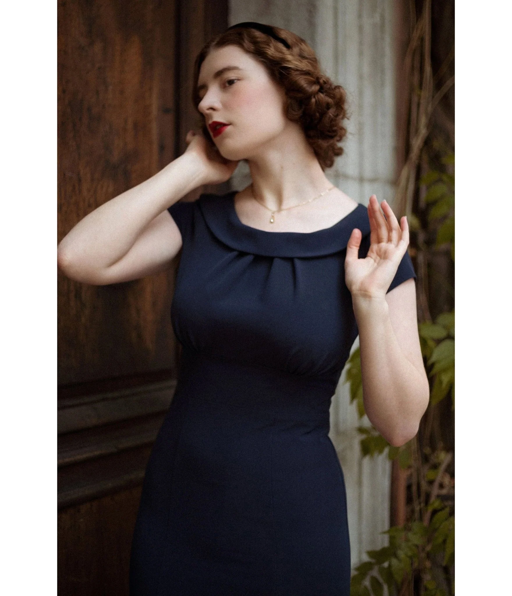 Pretty Retro Navy 1930s Melissa Dress - Image 3