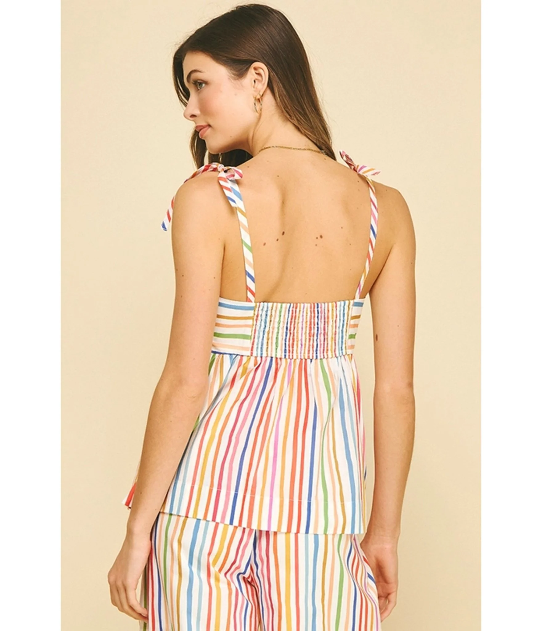 Rainbow Stripe Tie Strap Top - Image 2