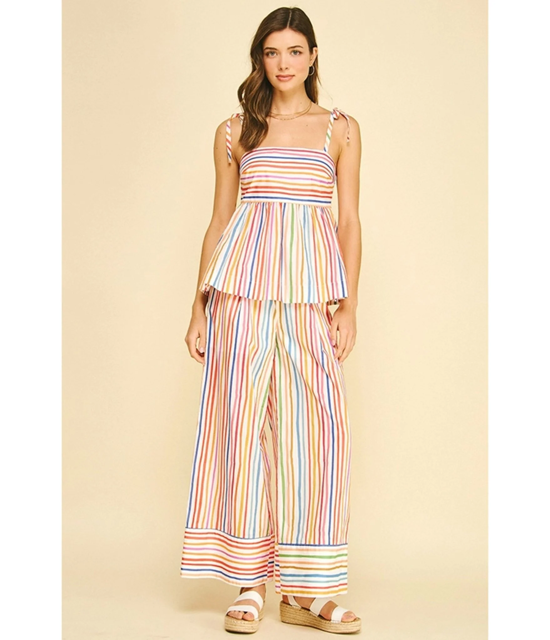 Rainbow Stripe Tie Strap Top - Image 3