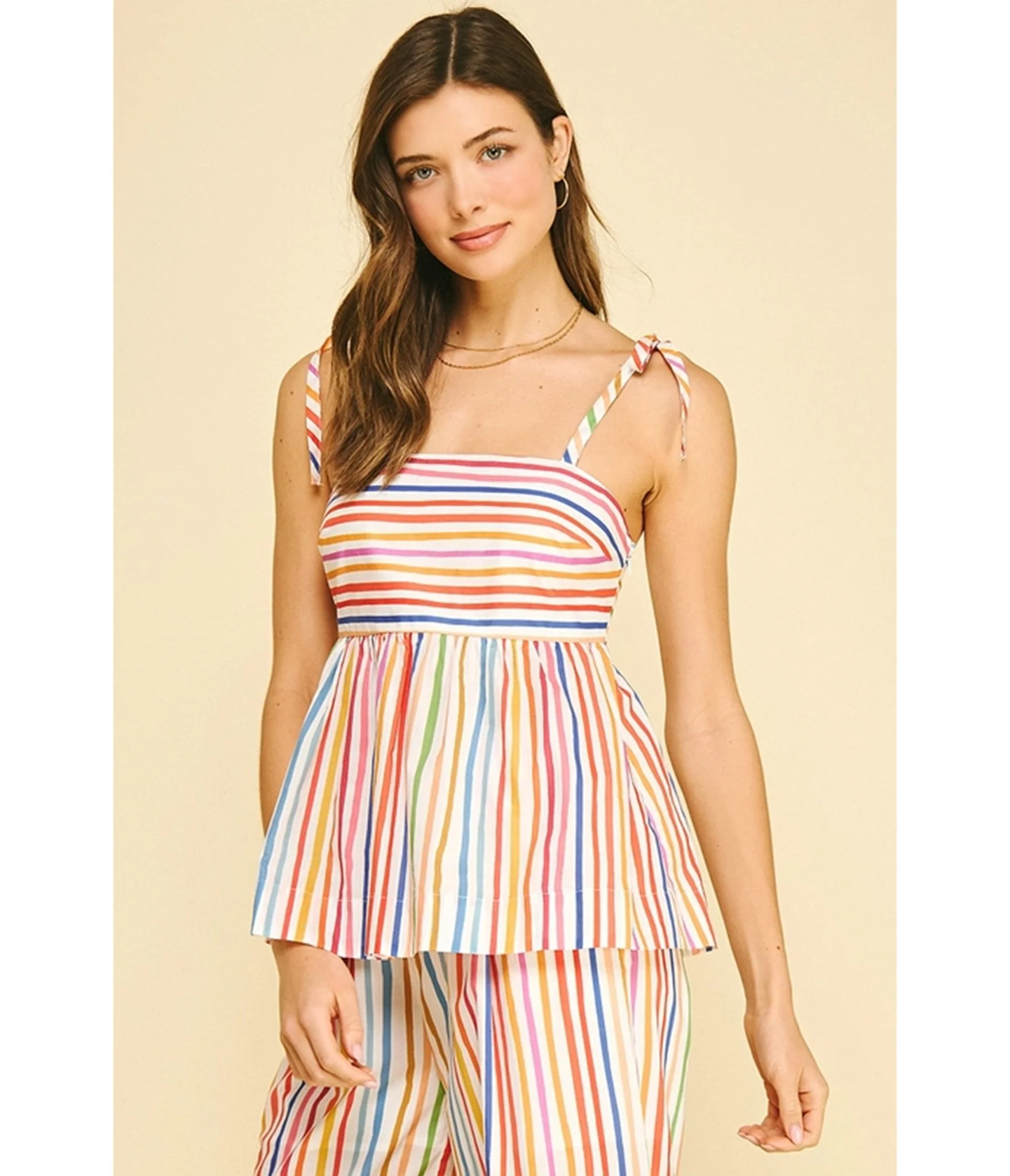 Rainbow Stripe Tie Strap Top - Image 5